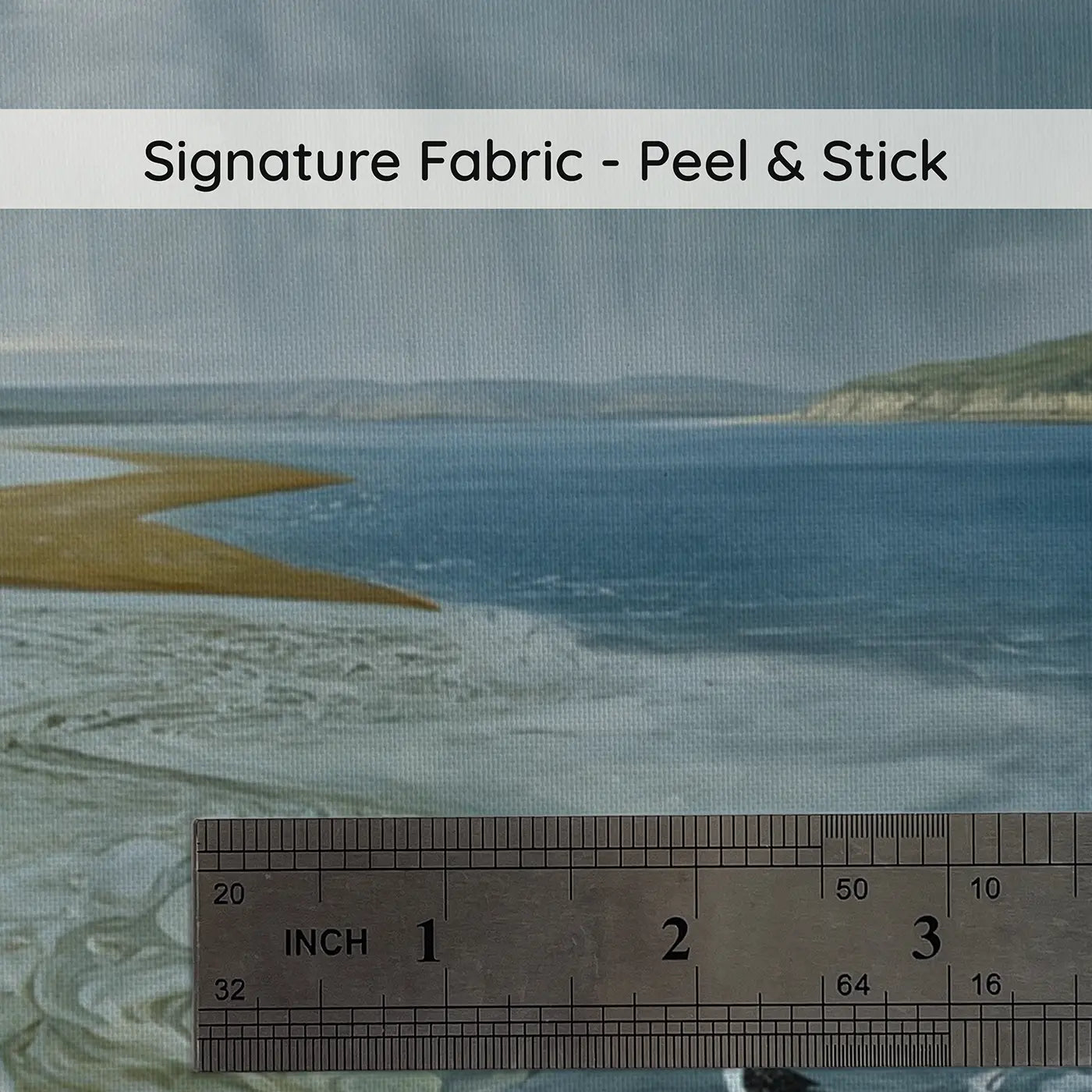 Fabric texture close-up of Estuary River Meets Sea Wallpaper Mural by Whimsy Tots