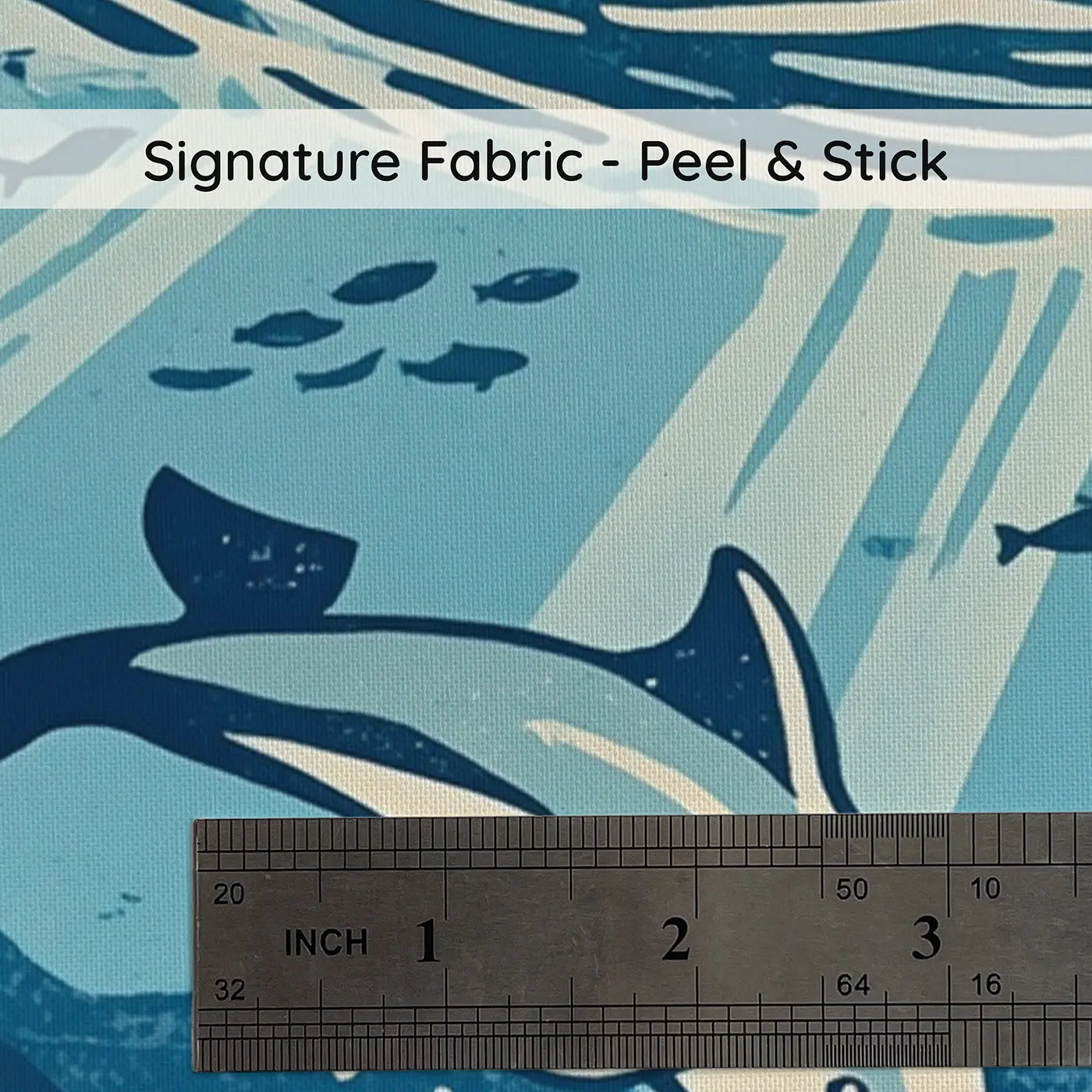 Fabric texture close-up of Dolphins and Flying Fish Wallpaper Mural by Whimsy Tots