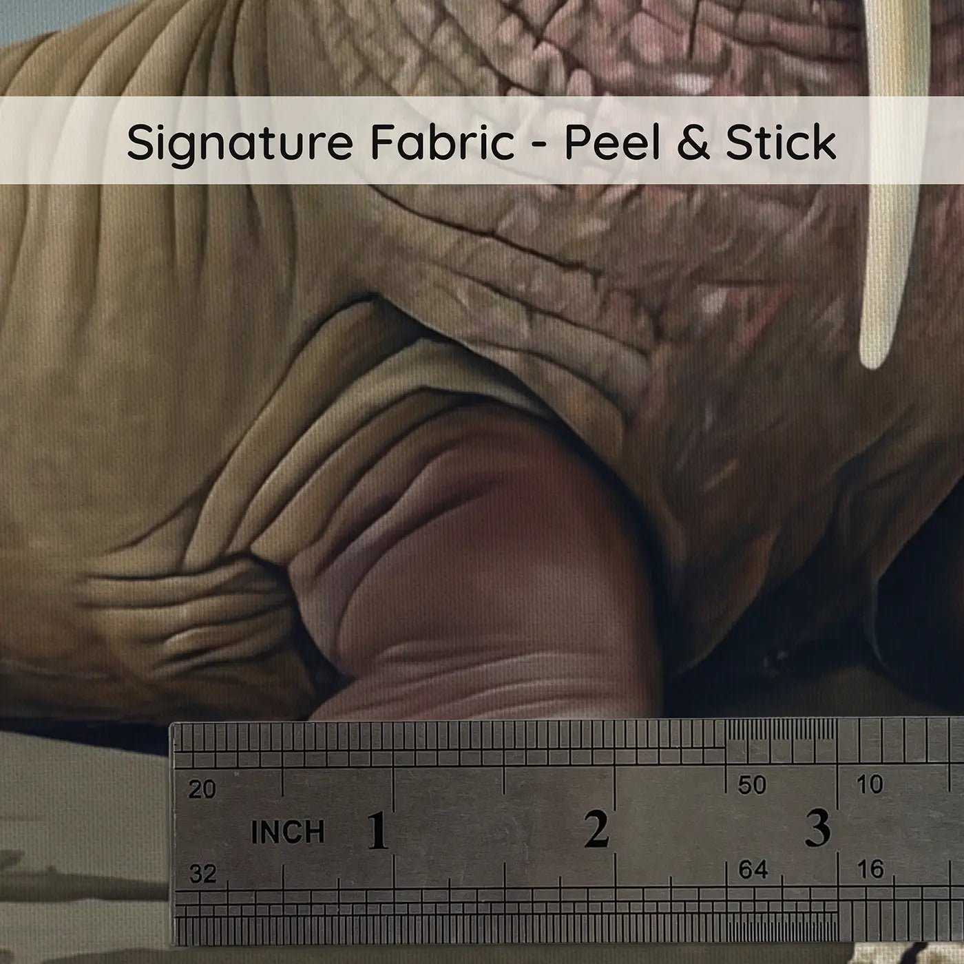 Fabric texture close-up of Arctic Walrus Rocky Shore Wallpaper Mural by Whimsy Tots