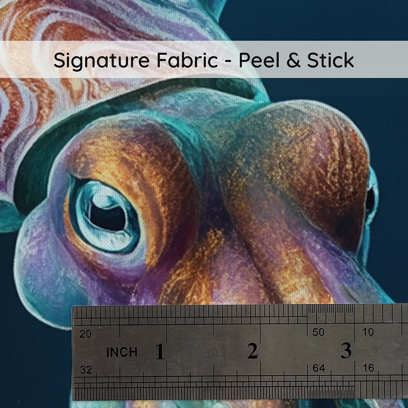Fabric texture close-up of Hypnotic Cuttlefish Wallpaper Mural by Whimsy Tots