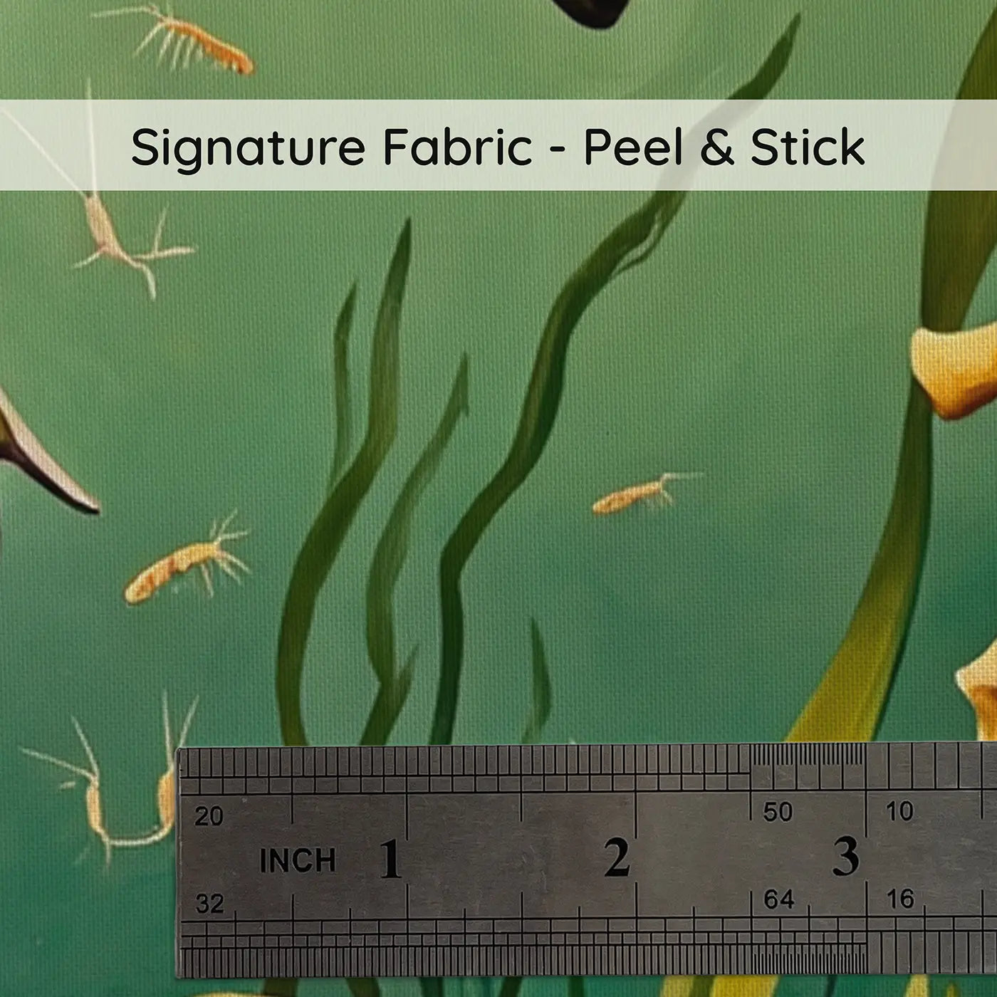 Fabric texture close-up of Sea Dragon and Seahorse Garden Wallpaper Mural by Whimsy Tots