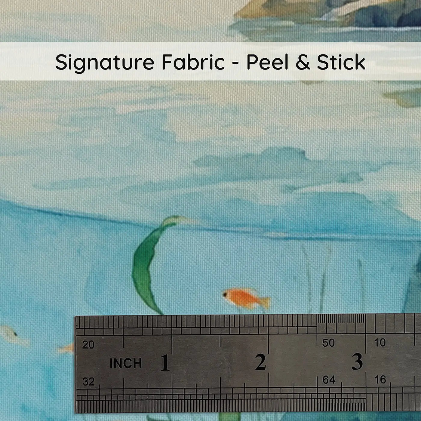 Fabric texture close-up of Tide Pool Secret World Wallpaper Mural by Whimsy Tots