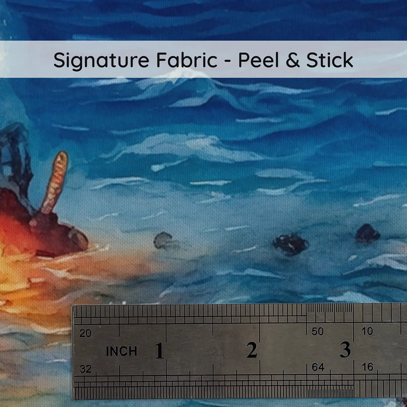 Fabric texture close-up of Deep Ocean Lava Glow Wallpaper Mural by Whimsy Tots