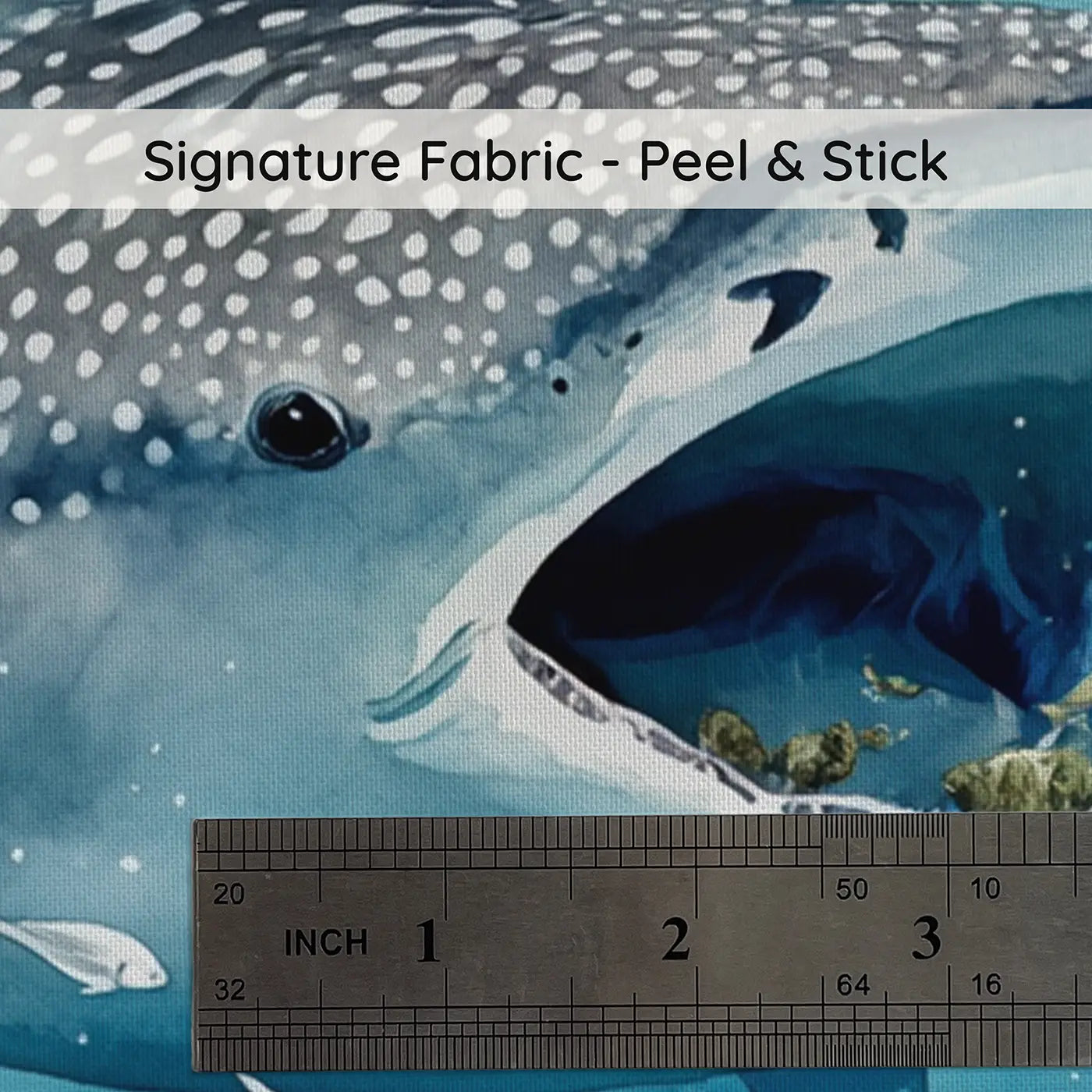 Fabric texture close-up of Whale Shark Gentle Giant Wallpaper Mural by Whimsy Tots
