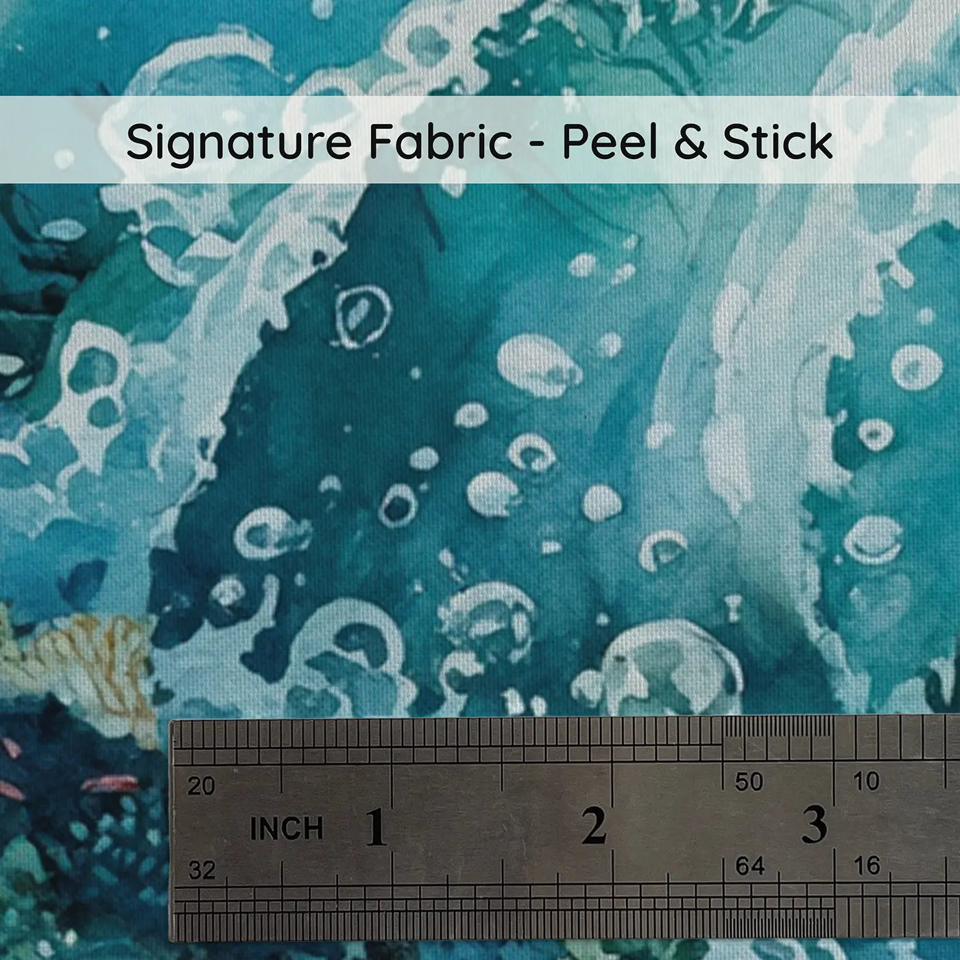 Fabric texture close-up of Reef Crest Breaking Wave Underwater Wallpaper Mural by Whimsy Tots