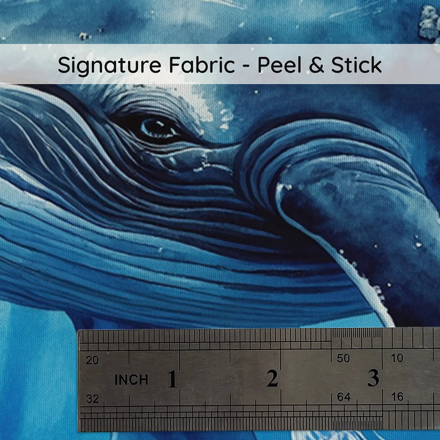 Fabric texture close-up of Whale and Diver Encounter Wallpaper Mural by Whimsy Tots