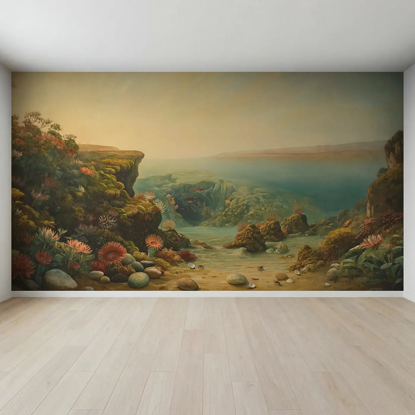Full view of Underwater Volcanic Vent Unique Wallpaper Mural by Whimsy Tots