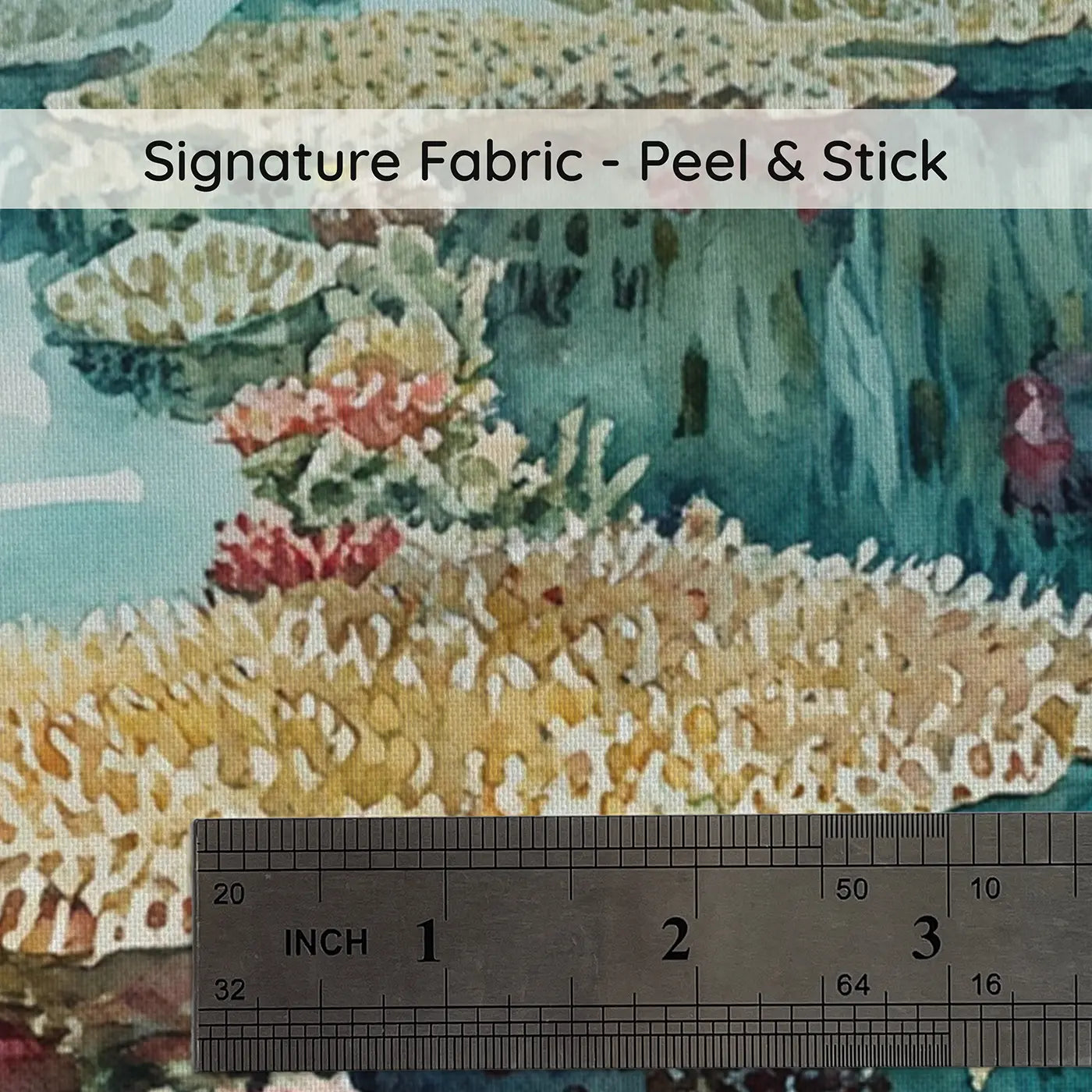 Fabric texture close-up of Coral Atoll Cross Section Wallpaper Mural by Whimsy Tots