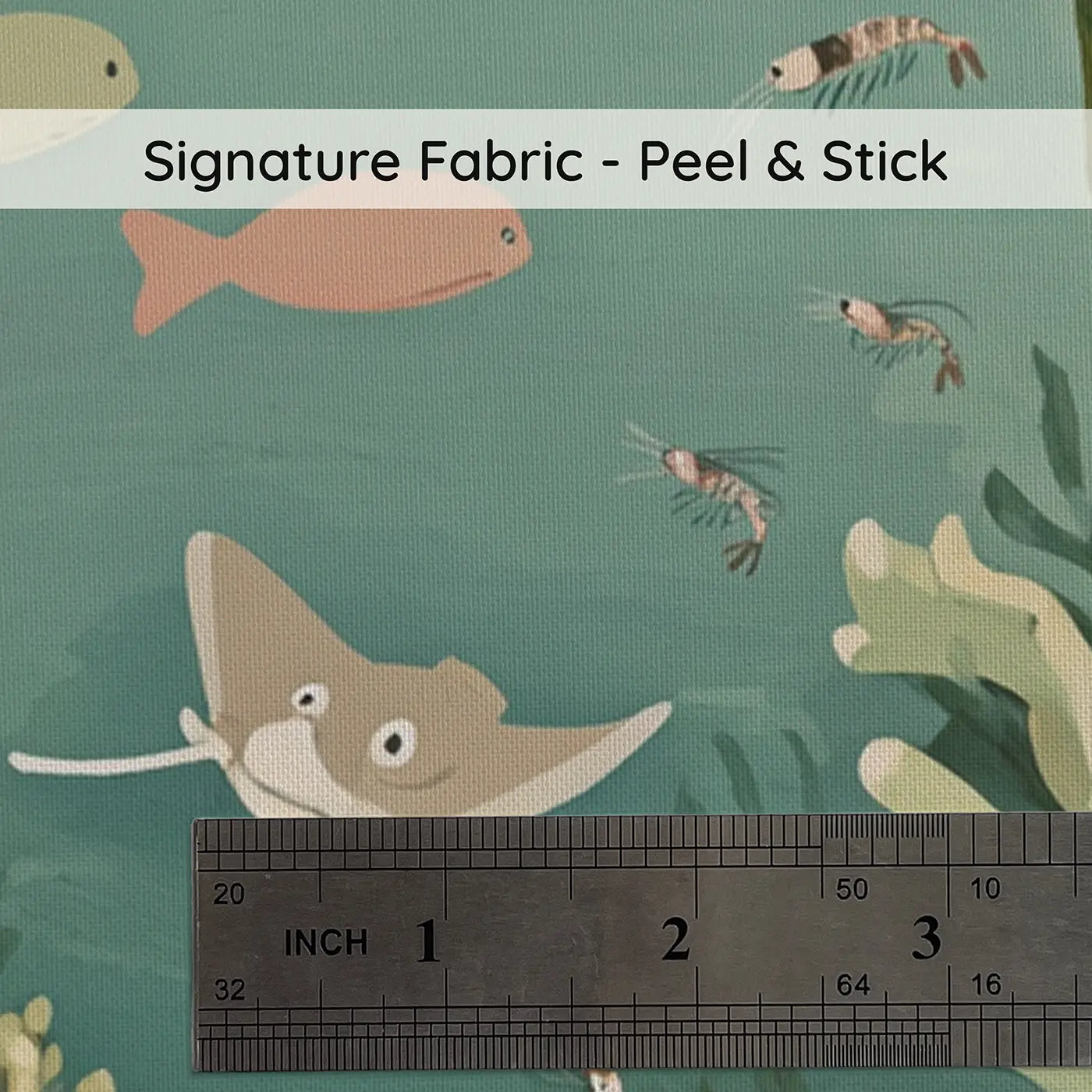 Fabric texture close-up of Gentle Sea Turtle Nursery Wallpaper Mural by Whimsy Tots