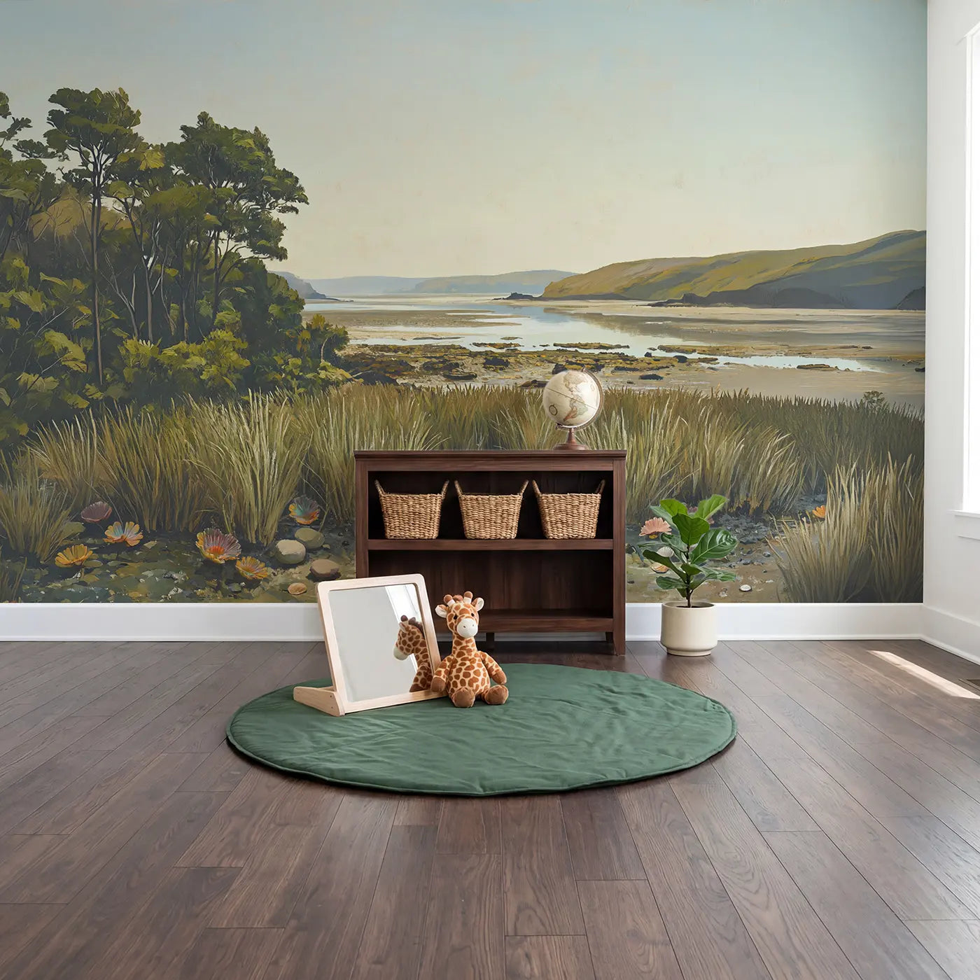 Reef Flat Low Tide Wallpaper Mural in playroom setting by Whimsy Tots