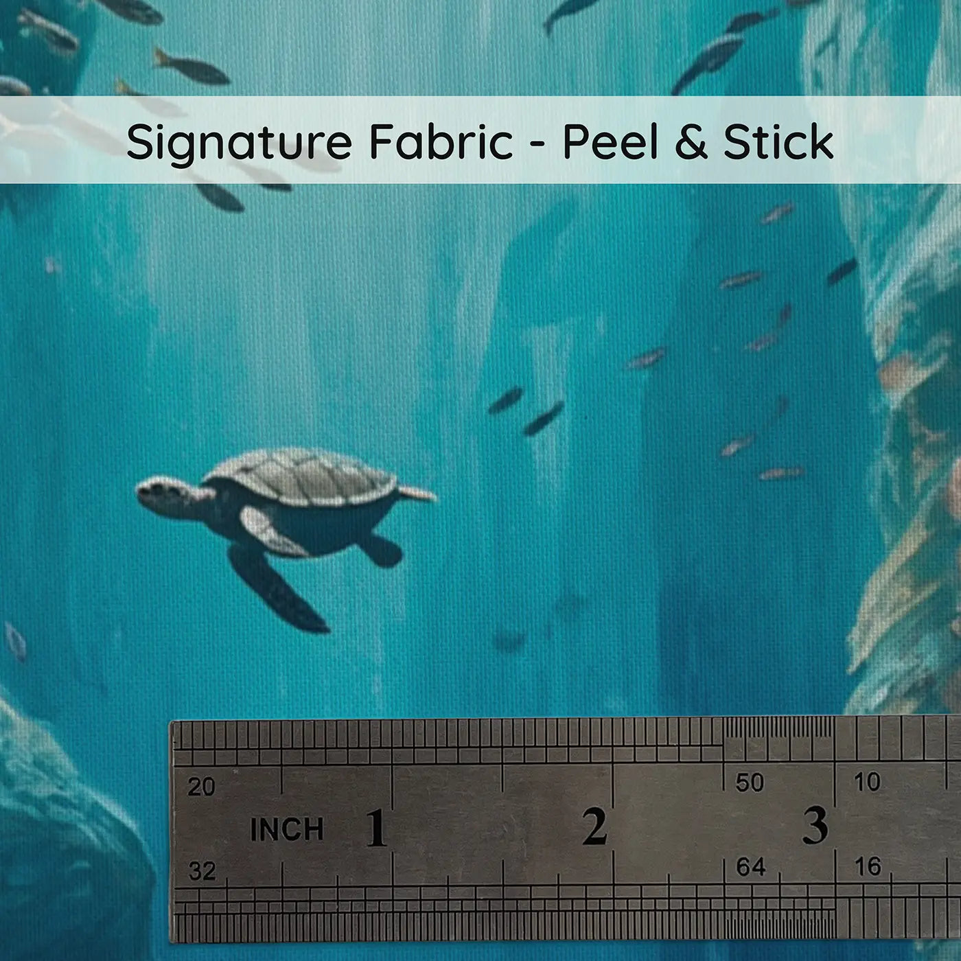 Fabric texture close-up of Underwater Cavern Light Wallpaper Mural by Whimsy Tots