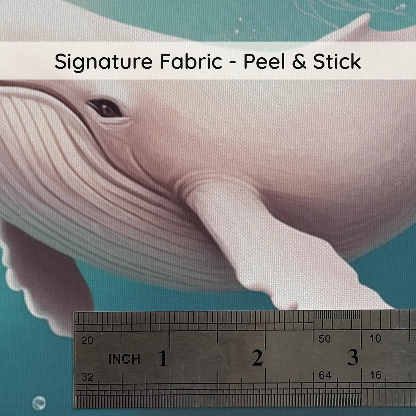 Fabric texture close-up of Dreamy Narwhal Cove Wallpaper Mural by Whimsy Tots