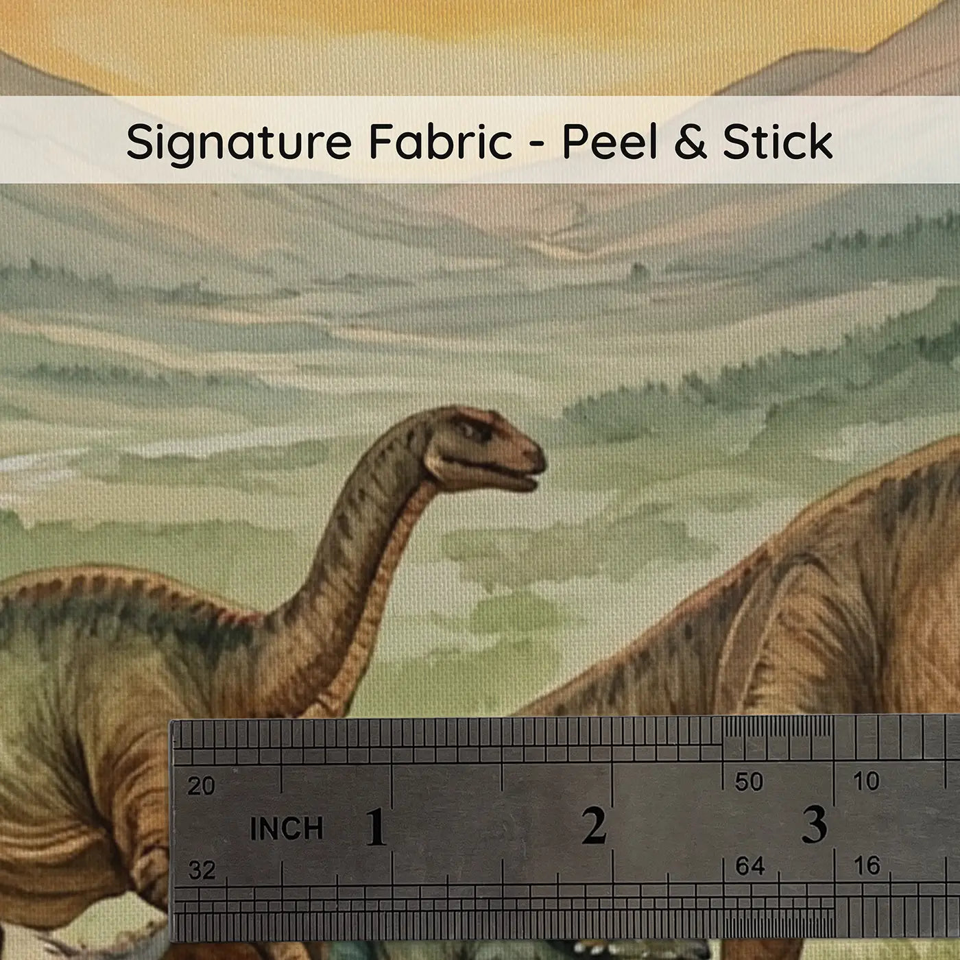 Fabric texture close-up of Dinosaur Migration Valley Wallpaper Mural by Whimsy Tots