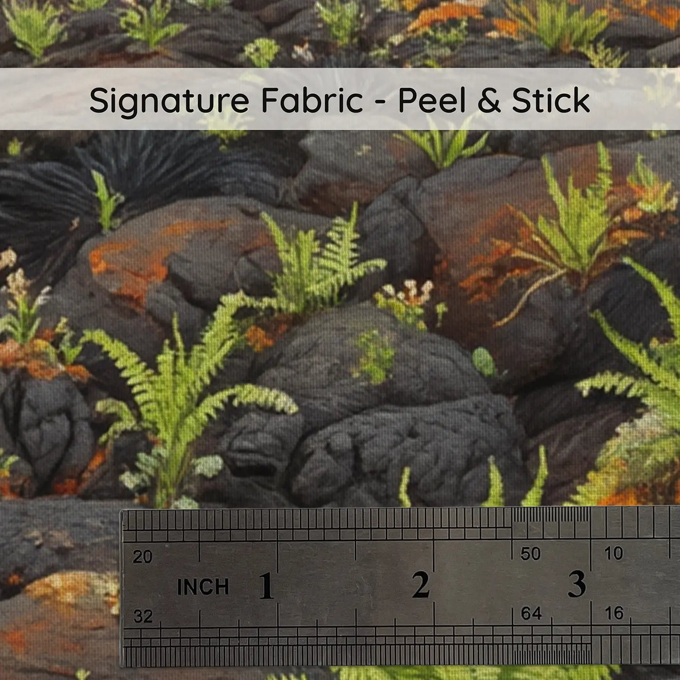 Fabric texture close-up of Volcanic New Growth Landscape Wallpaper Mural by Whimsy Tots