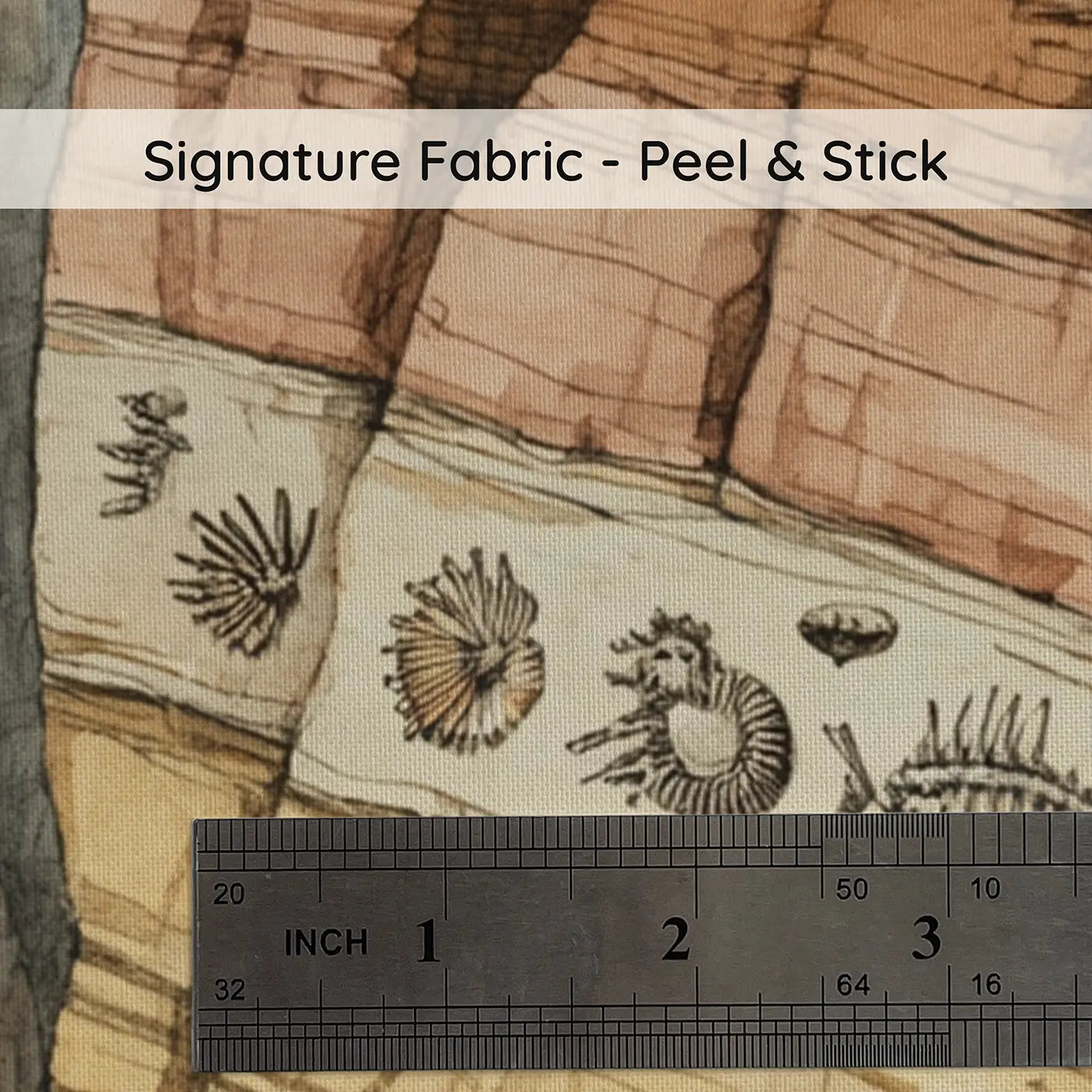 Fabric texture close-up of Fossil Canyon Layers Wallpaper Mural by Whimsy Tots