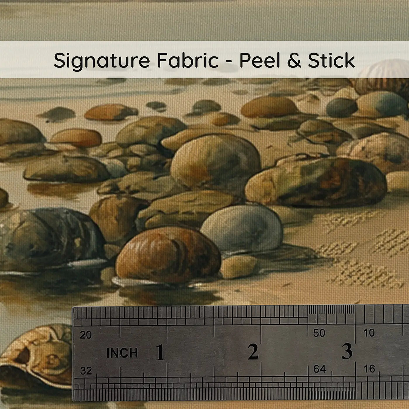 Fabric texture close-up of Prehistoric Shore Fossils Wallpaper Mural by Whimsy Tots