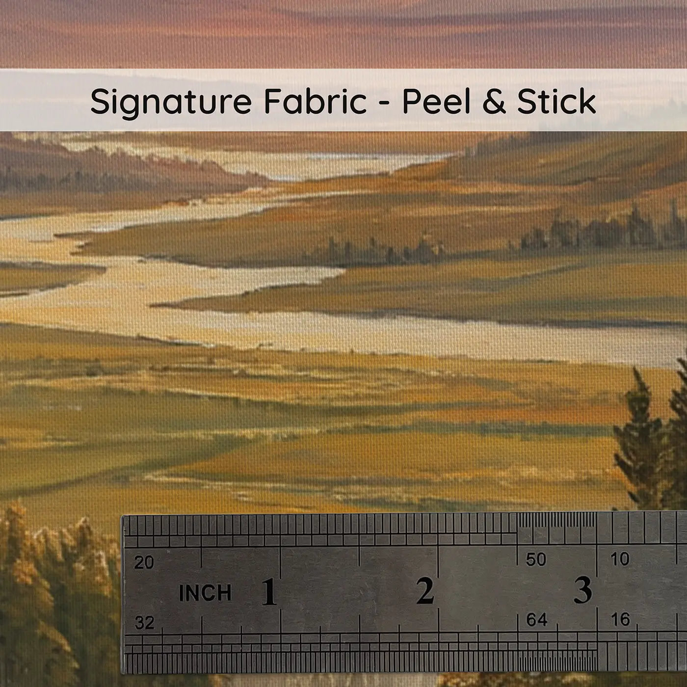 Fabric texture close-up of Prehistoric Valley Sunrise Wallpaper Mural by Whimsy Tots