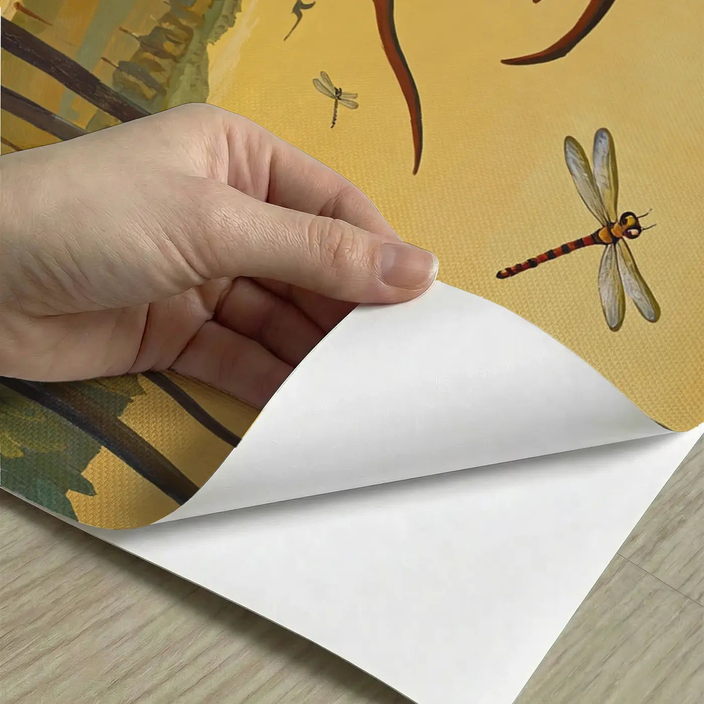 Peel-and-stick detail of Pterodactyls Dragonflies Aerial Display Wallpaper Mural by Whimsy Tots