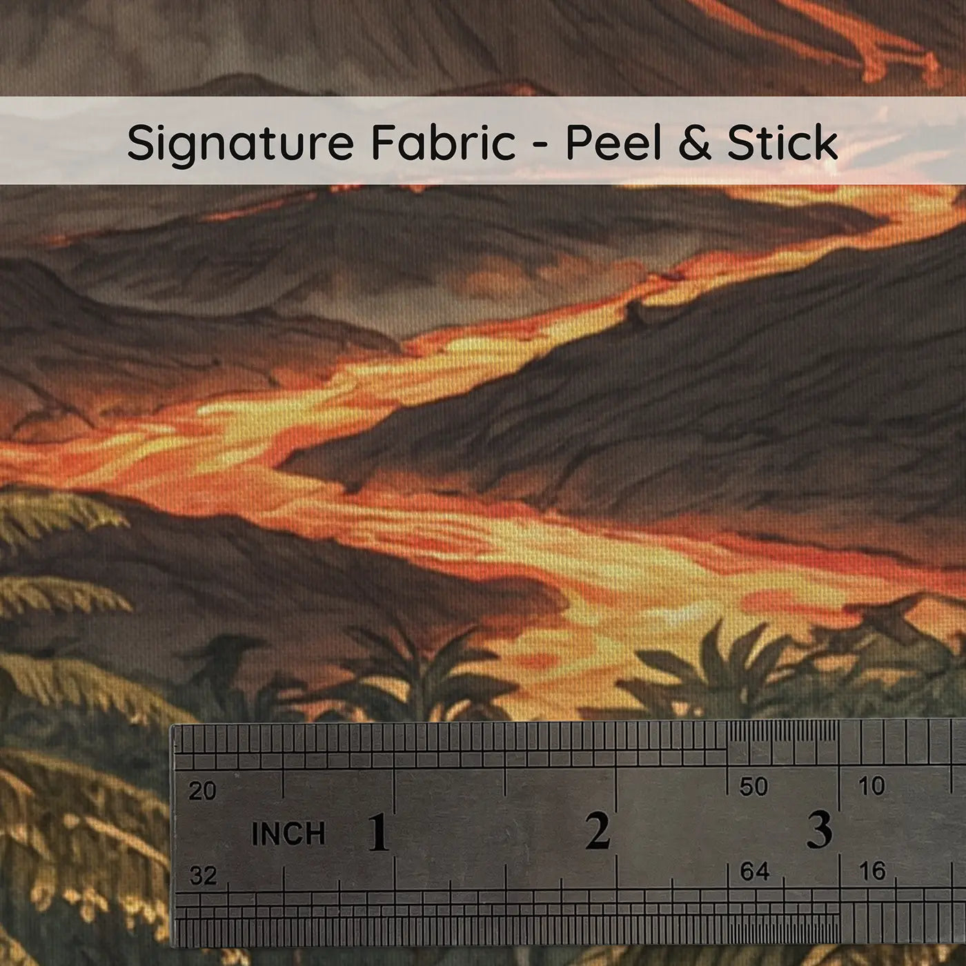 Fabric texture close-up of Volcanic Night Lava Glow Wallpaper Mural by Whimsy Tots