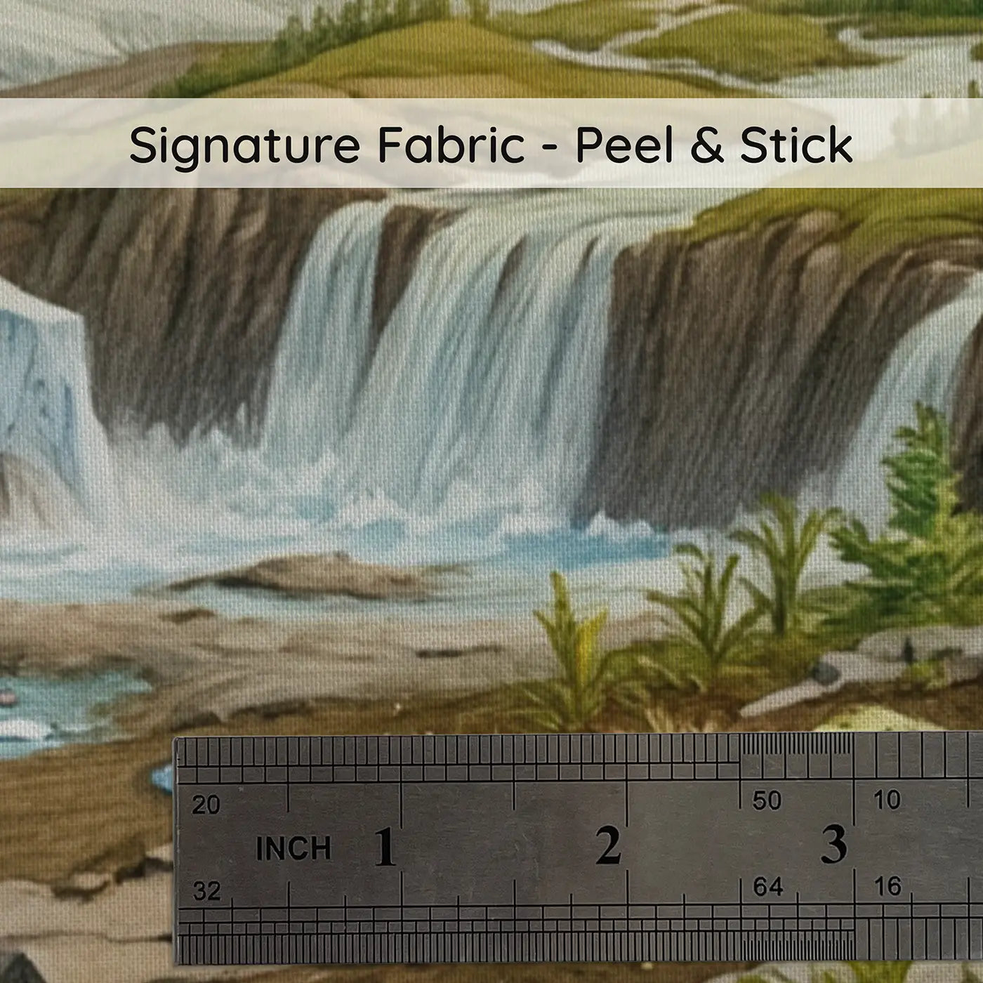 Fabric texture close-up of Ice Age Landscape Transition Wallpaper Mural by Whimsy Tots
