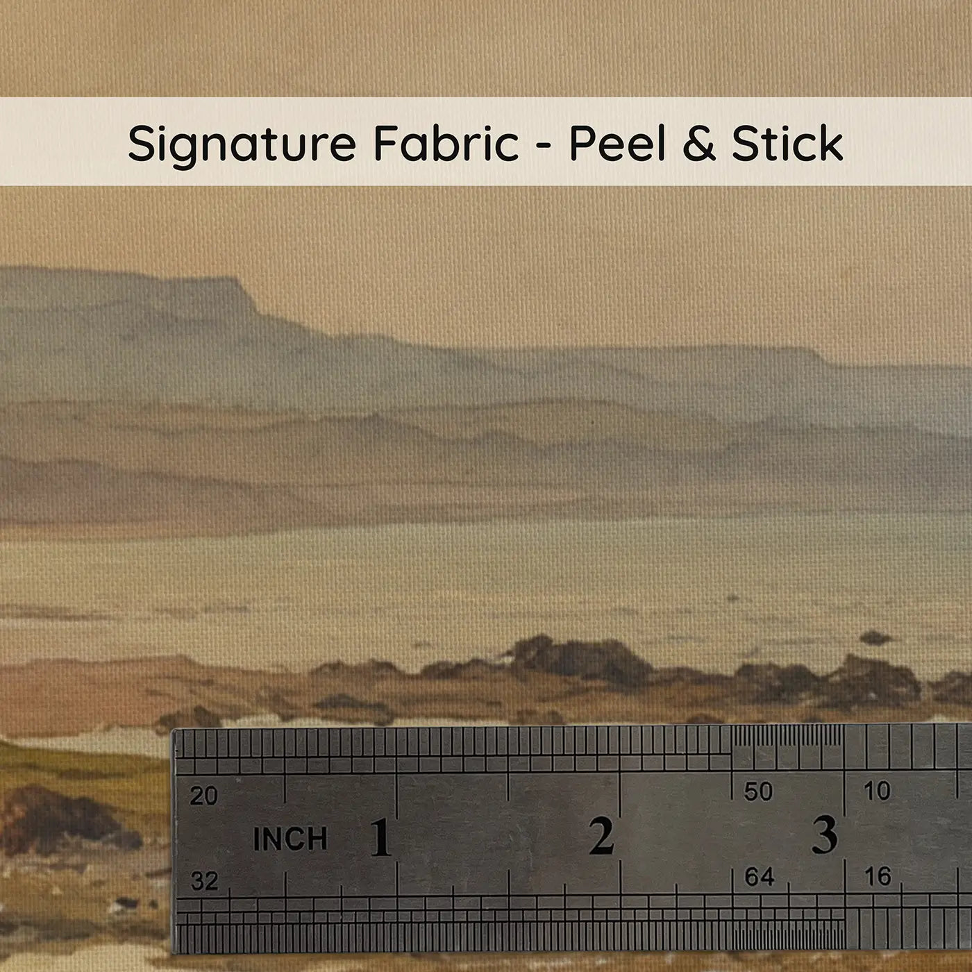Fabric texture close-up of Prehistoric Coastline Rocky Pools Wallpaper Mural by Whimsy Tots
