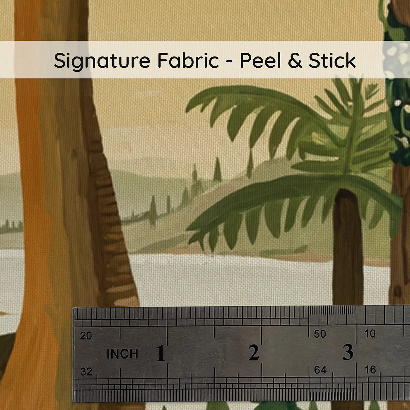Fabric texture close-up of Treetop Brontosaurus Wallpaper Mural by Whimsy Tots