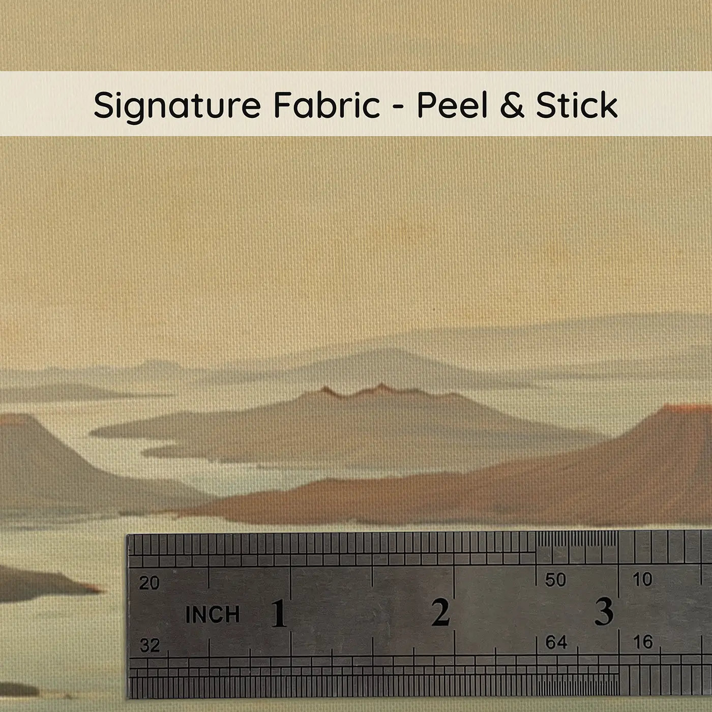 Fabric texture close-up of Volcanic Island Chain Prehistoric Wallpaper Mural by Whimsy Tots