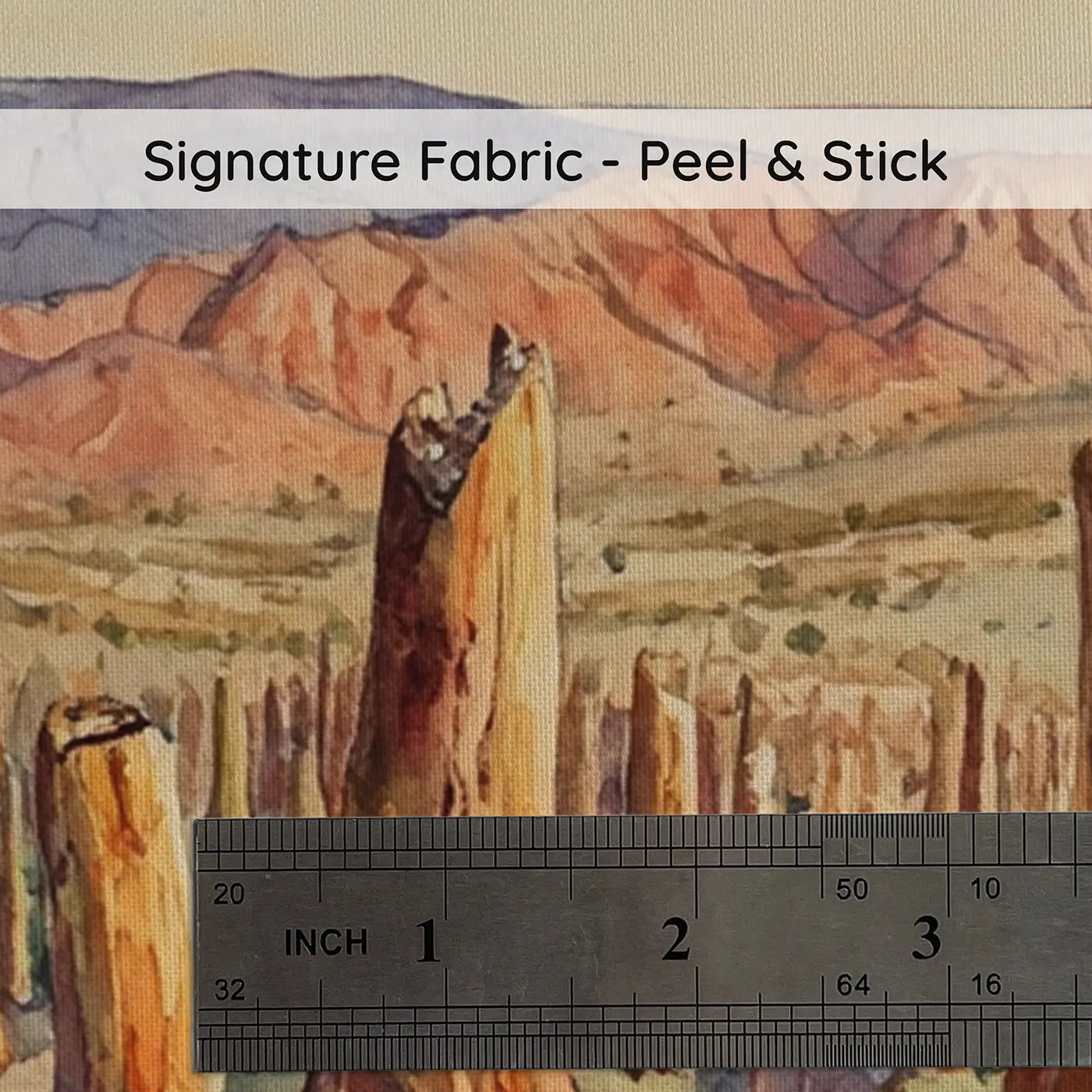 Fabric texture close-up of Petrified Forest Warm Afternoon Wallpaper Mural by Whimsy Tots