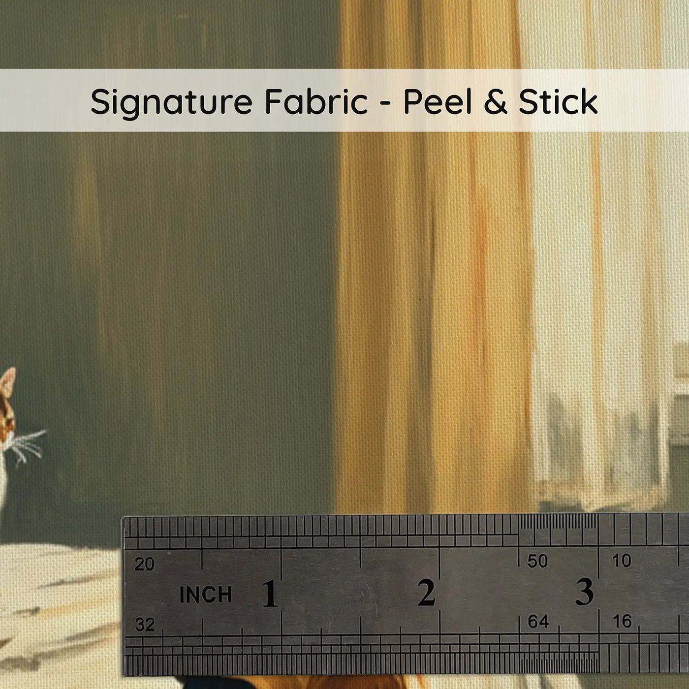 Fabric texture close-up of Golden Retriever Morning Walk Request Wallpaper Mural by Whimsy Tots