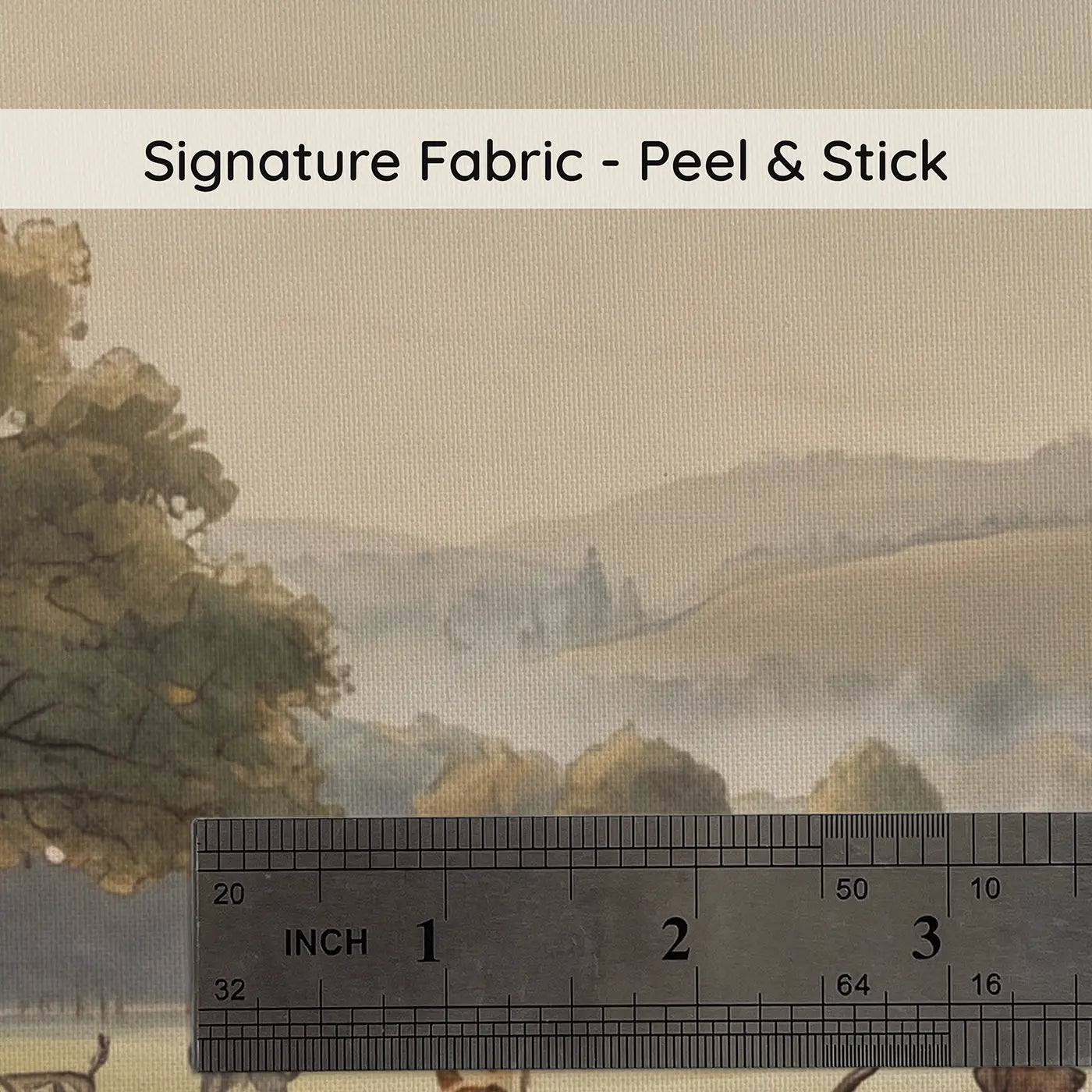 Fabric texture close-up of Dog Park Panorama Varied Wallpaper Mural by Whimsy Tots