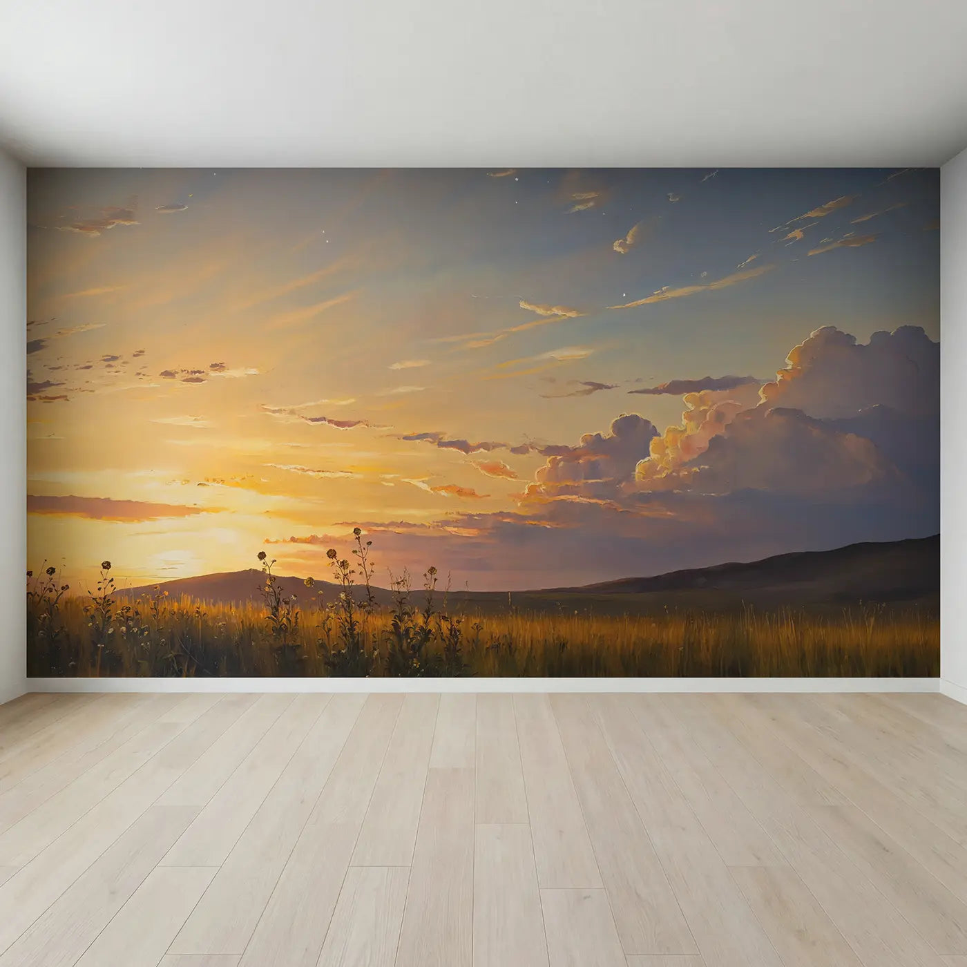 Full view of Sunset Gradient Sky Wallpaper Mural by Whimsy Tots