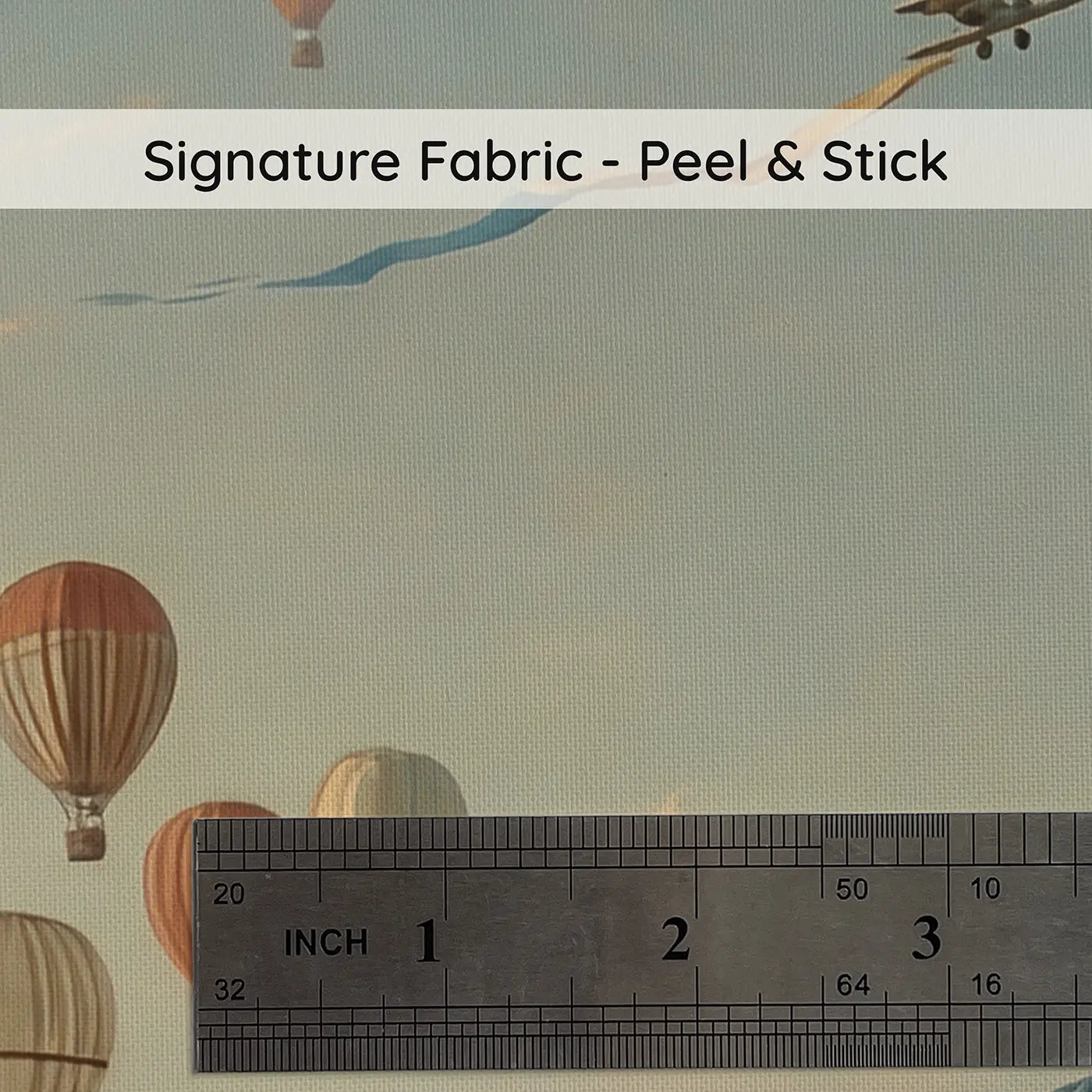 Fabric texture close-up of Sunrise Balloon Festival Wallpaper Mural by Whimsy Tots
