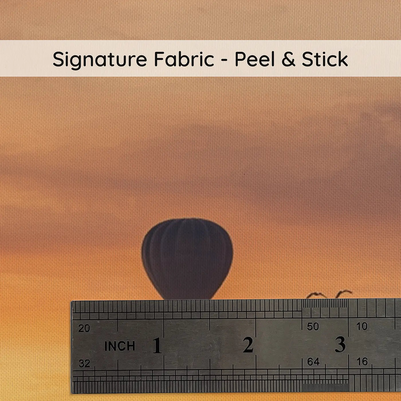 Fabric texture close-up of Sunset Sky Balloon Wallpaper Mural by Whimsy Tots