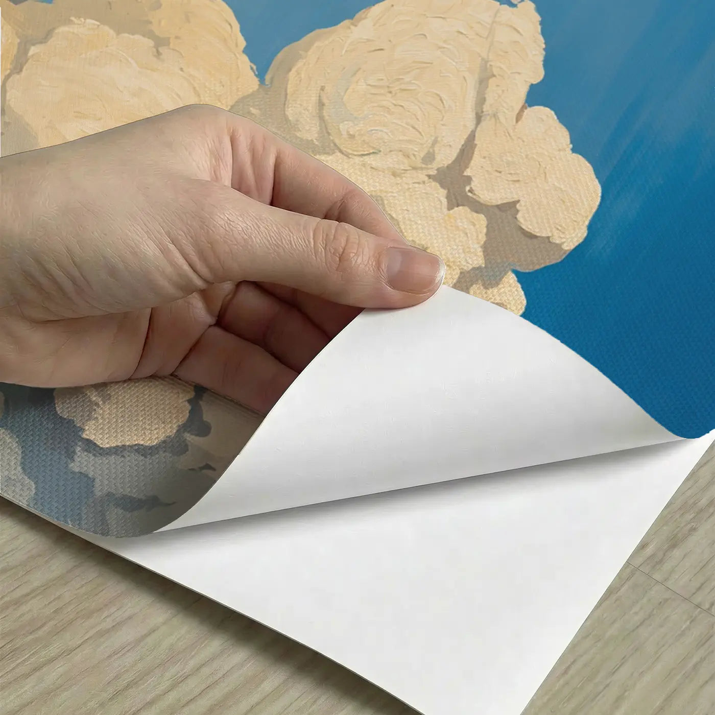 Peel-and-stick detail of Summer Thunderhead Sky Wallpaper Mural by Whimsy Tots