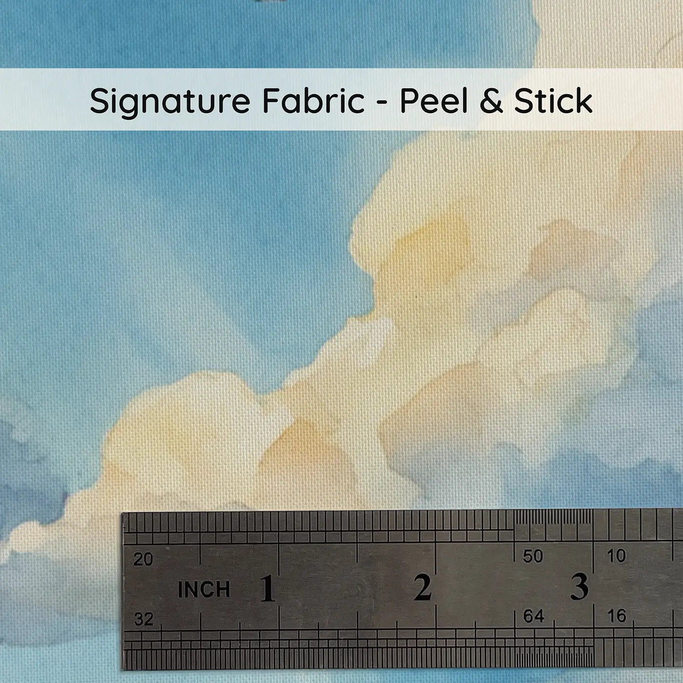 Fabric texture close-up of Fair Weather Cloud Sky Wallpaper Mural by Whimsy Tots