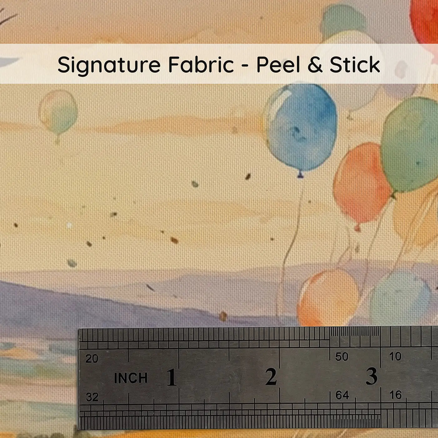 Fabric texture close-up of Hilltop Balloon Release Wallpaper Mural by Whimsy Tots