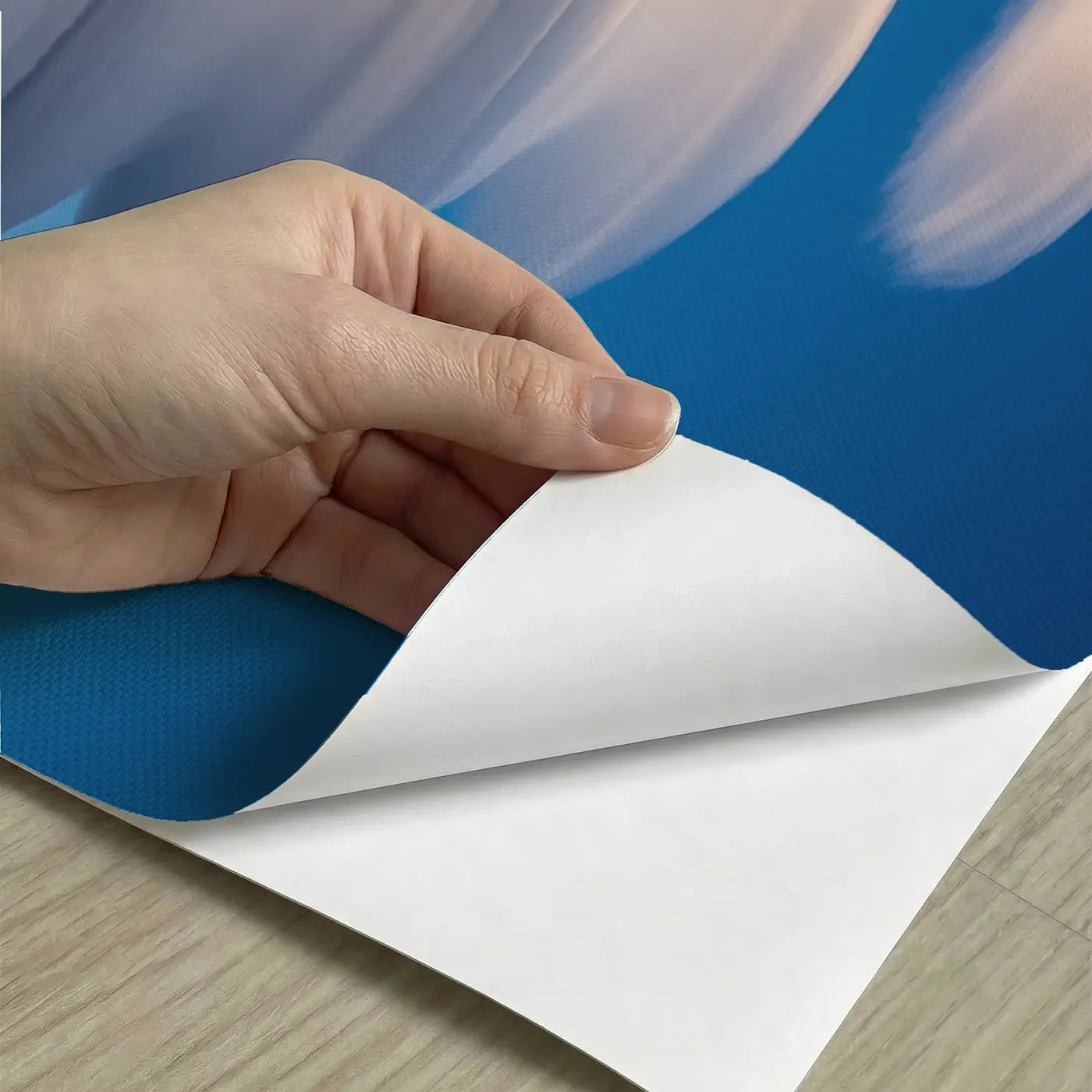 Peel-and-stick detail of Lenticular Cloud Mountain Wallpaper Mural by Whimsy Tots
