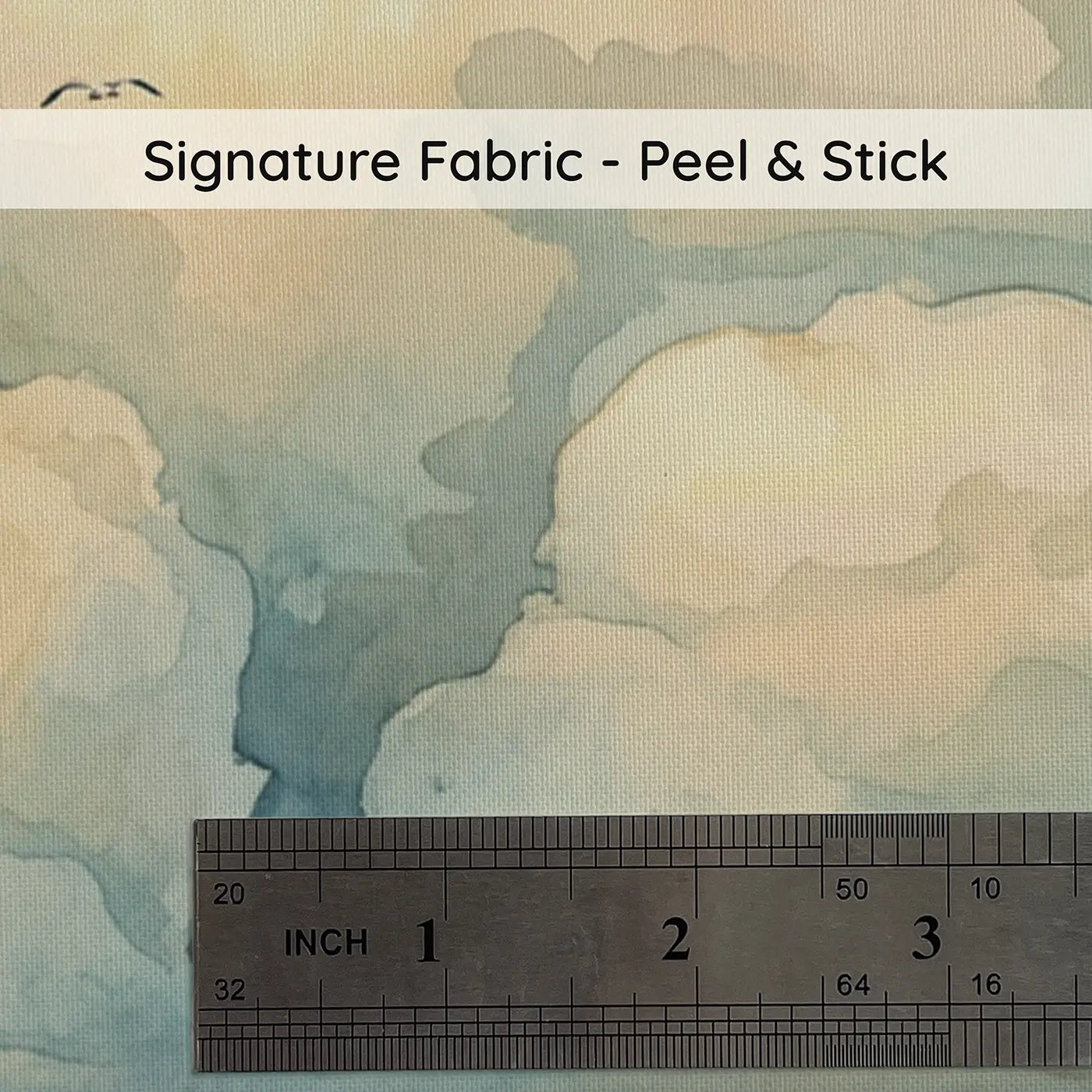 Fabric texture close-up of Maritime Cloud Panorama Wallpaper Mural by Whimsy Tots