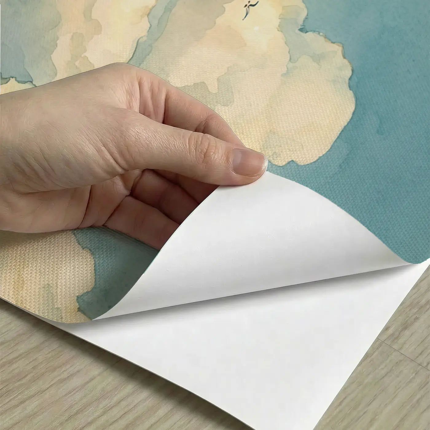 Peel-and-stick detail of Maritime Cloud Panorama Wallpaper Mural by Whimsy Tots