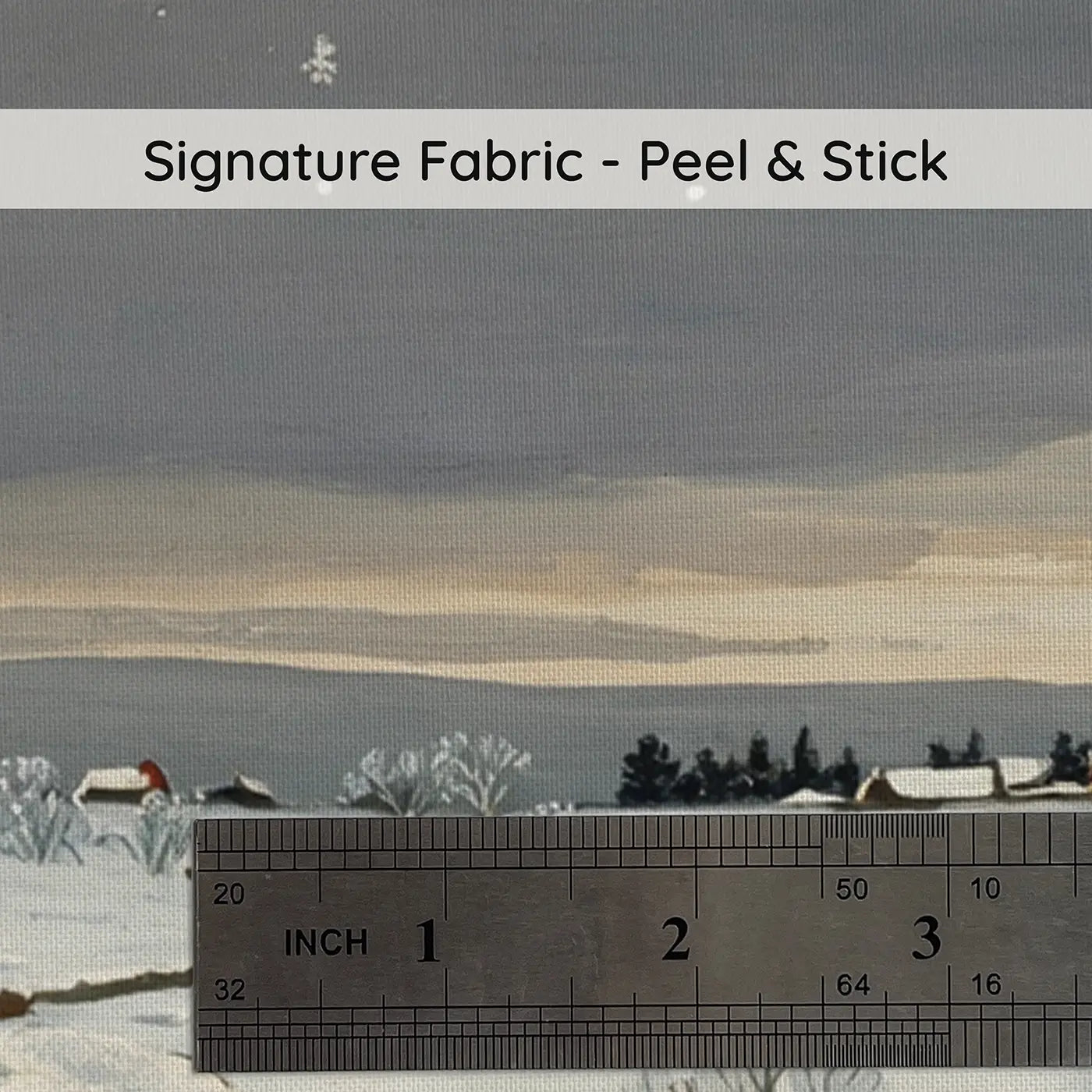 Fabric texture close-up of Winter Snow Cloud Landscape Wallpaper Mural by Whimsy Tots