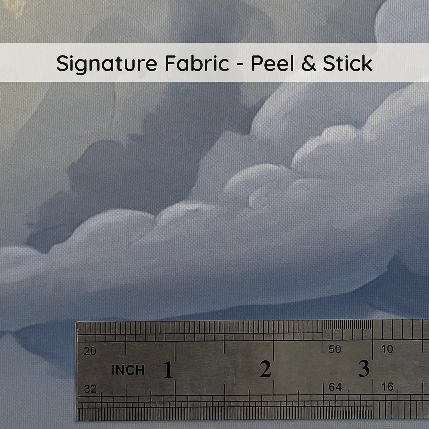 Fabric texture close-up of Winter Snow Clouds Approaching Wallpaper Mural by Whimsy Tots