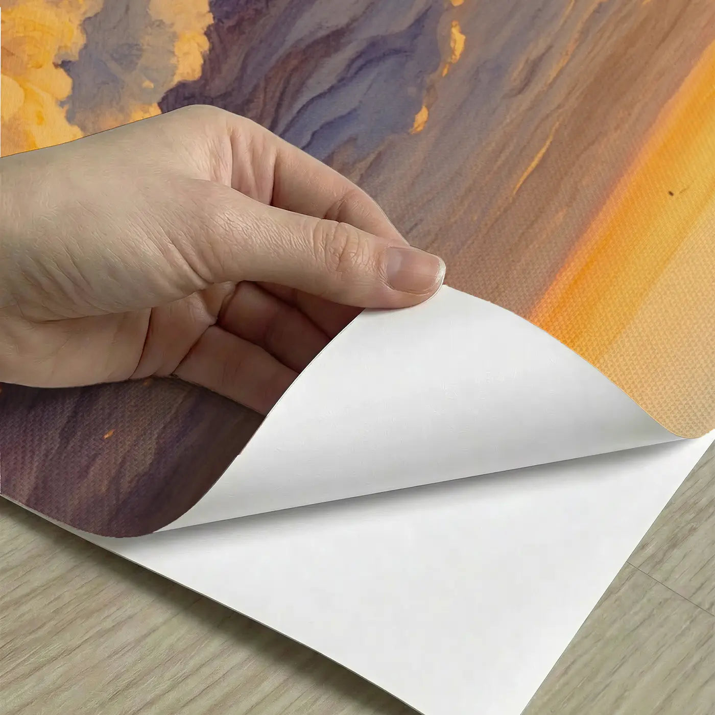 Peel-and-stick detail of Golden Hour Clouds Airplane View Wallpaper Mural by Whimsy Tots