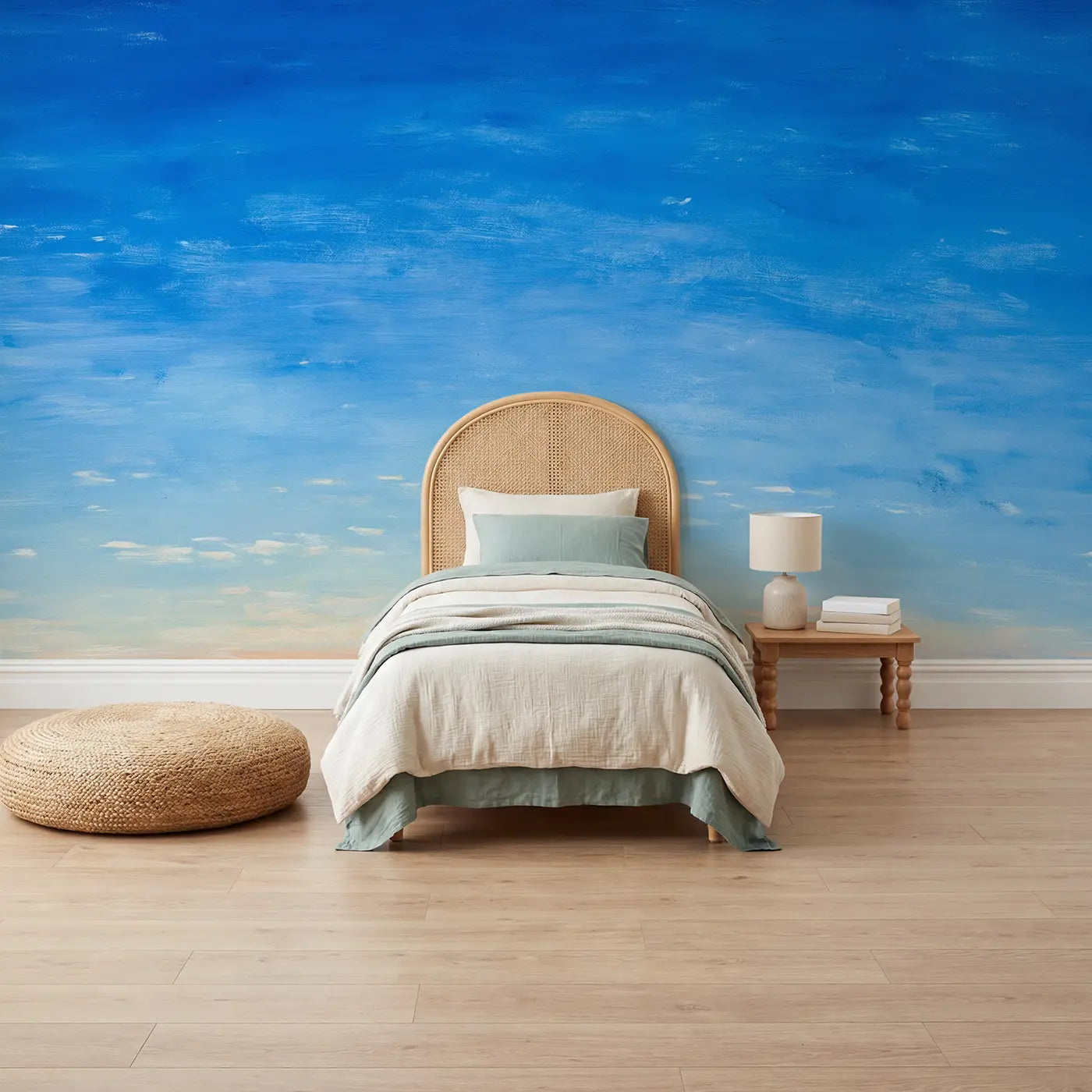 Modern illustration pure sky gradient wallpaper mural for kids room by Whimsy Tots