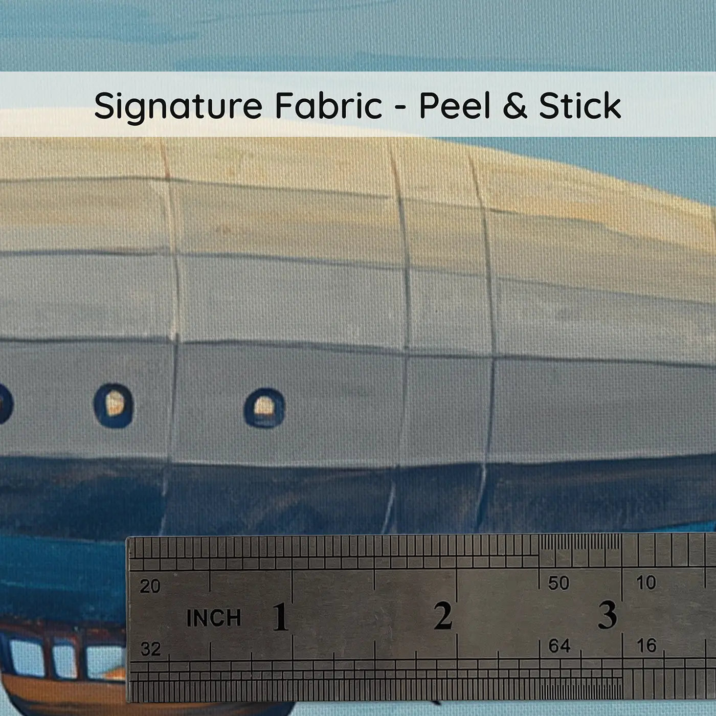 Fabric texture close-up of Vintage Airship Cruising Wallpaper Mural by Whimsy Tots