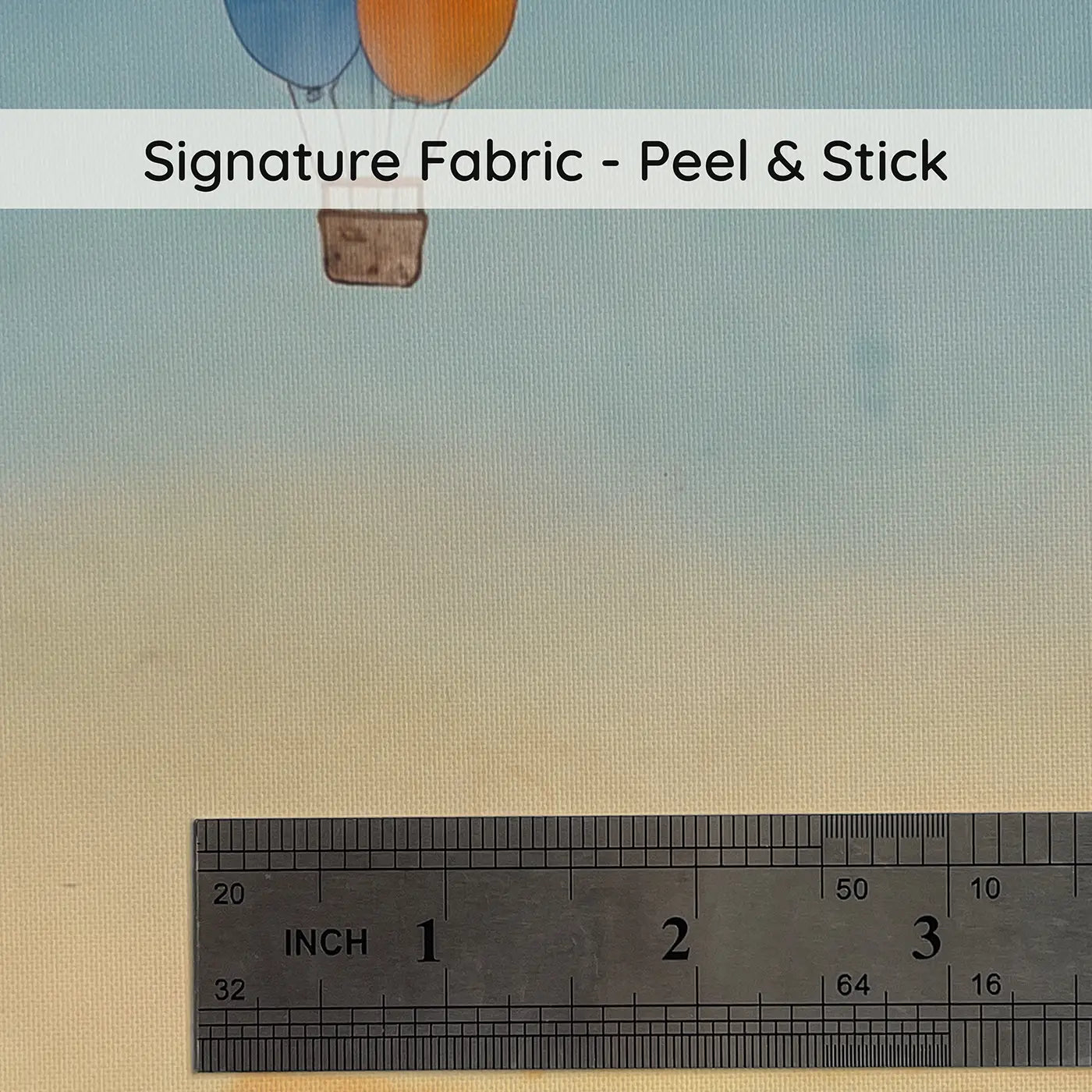Fabric texture close-up of Balloon Chase Cumulus Canyon Wallpaper Mural by Whimsy Tots