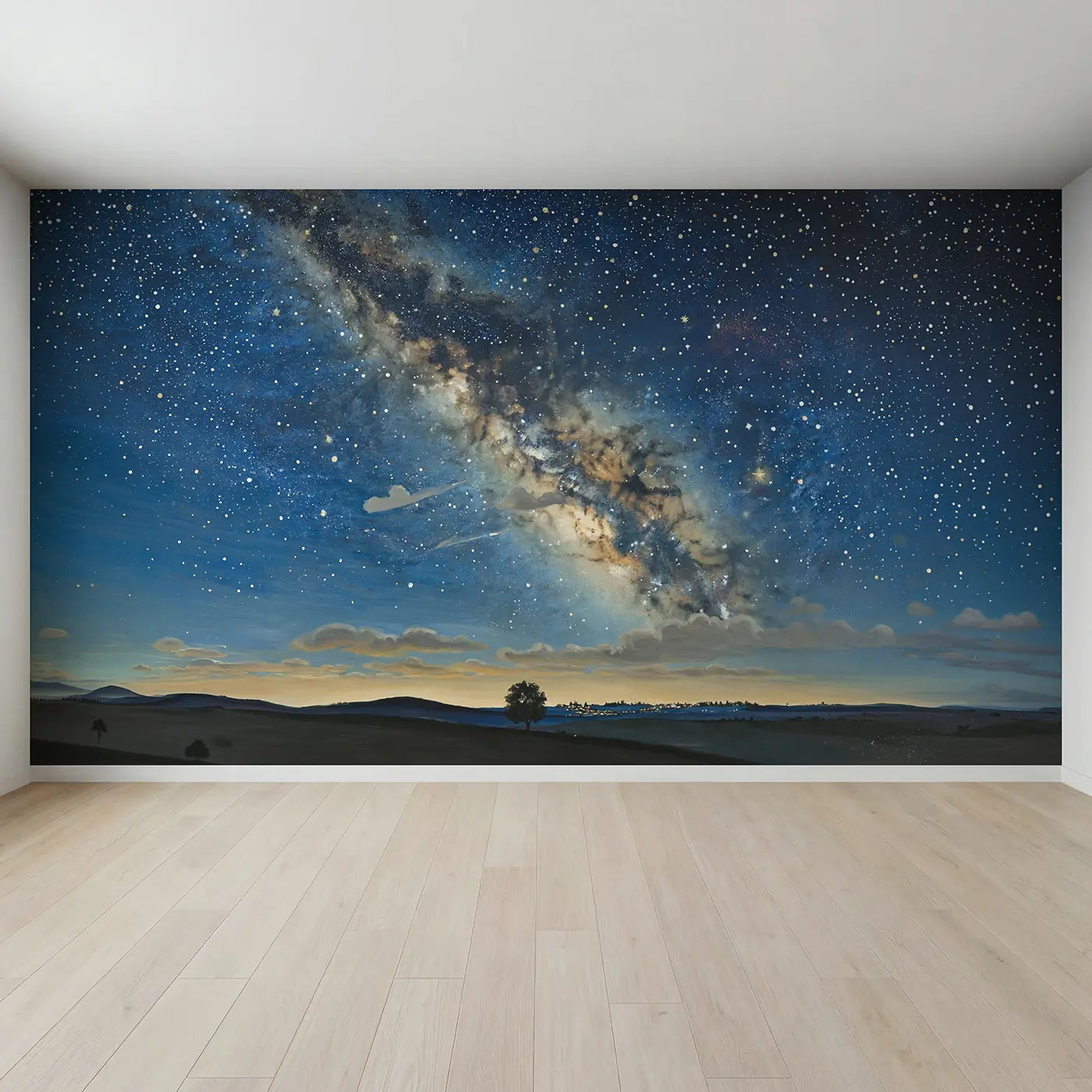 Full view of Milky Way and Cloud Night Wallpaper Mural by Whimsy Tots