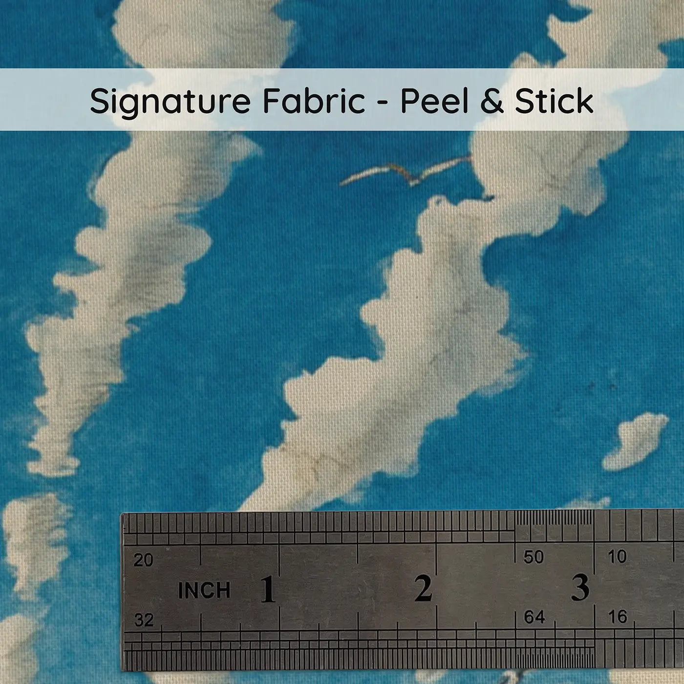 Fabric texture close-up of Trade Wind Cloud Streets Wallpaper Mural by Whimsy Tots