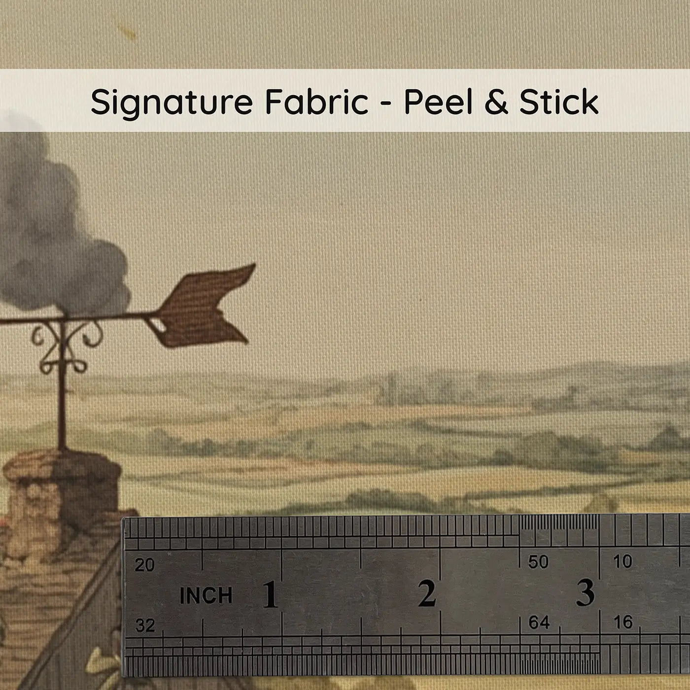 Fabric texture close-up of Weather Vane Barn Roof Wallpaper Mural by Whimsy Tots