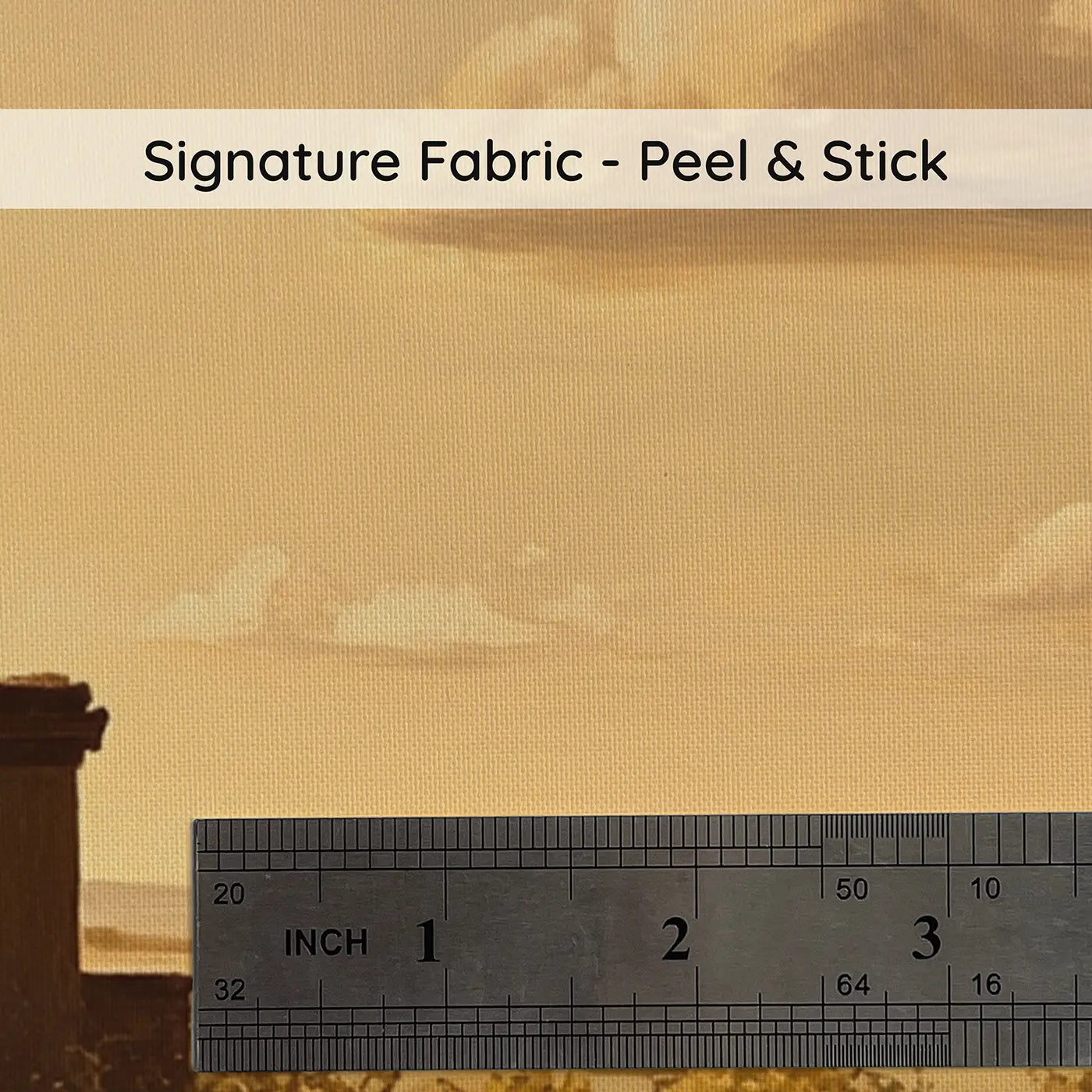 Fabric texture close-up of Telescope Rooftop Pointed Clouds Wallpaper Mural by Whimsy Tots