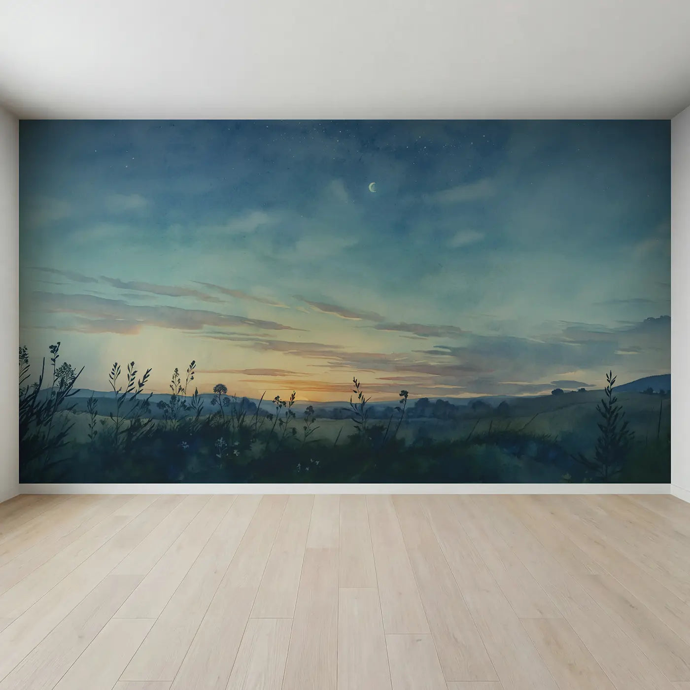 Full view of Venus Evening Star Sky Wallpaper Mural by Whimsy Tots
